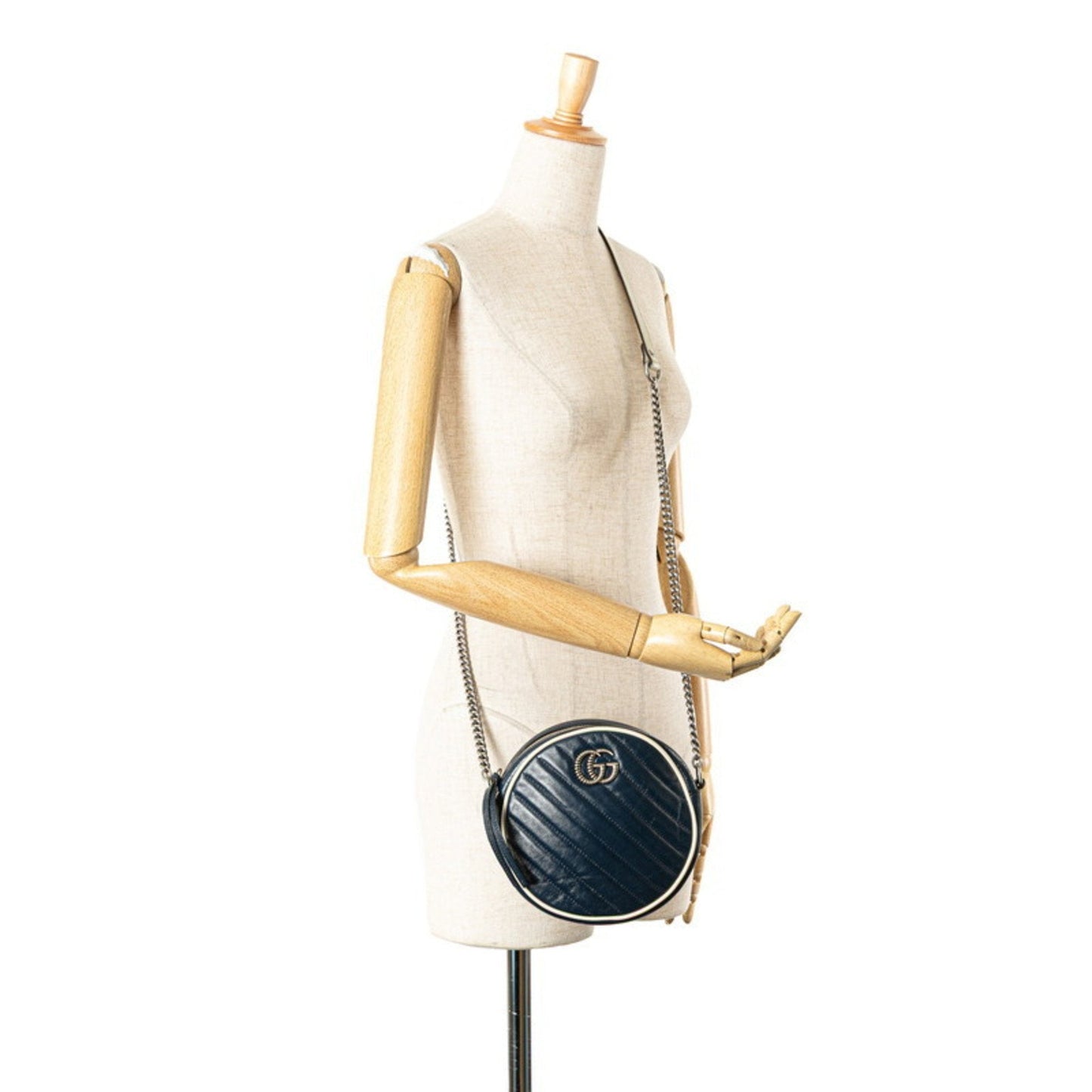 Gucci Navy Leather Shoulder Bag
