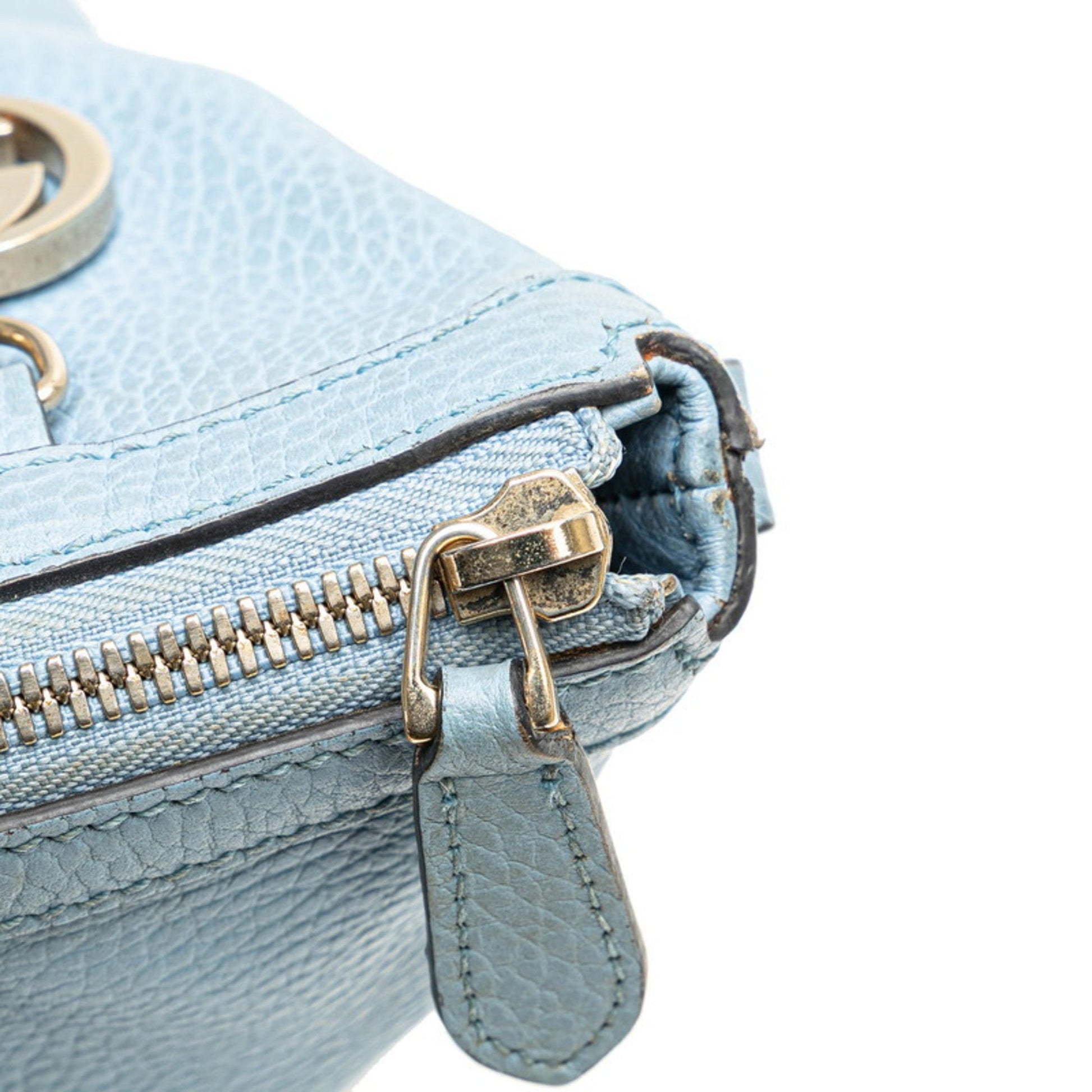 Gucci Light Blue Leather Handbag Shoulder Bag