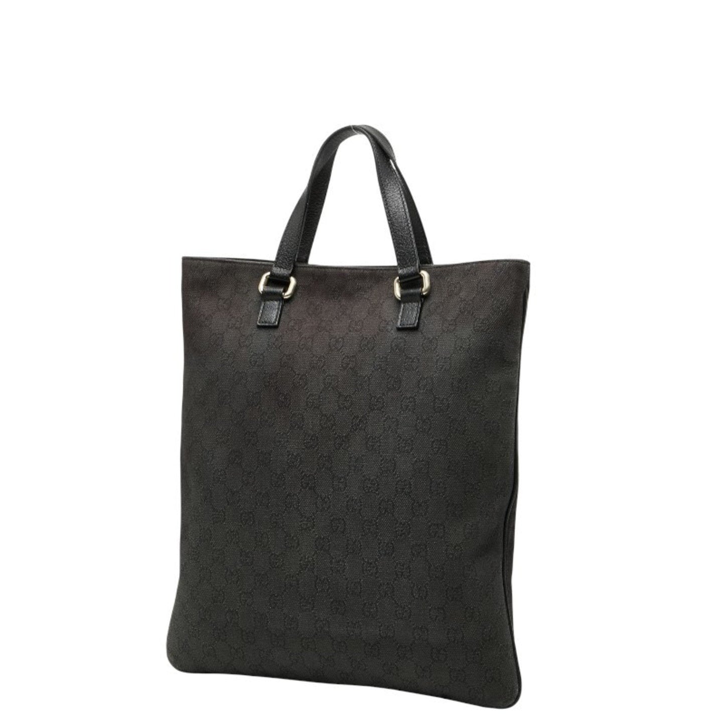 Gucci Black Canvas Leather Shoulder Bag Tote Bag