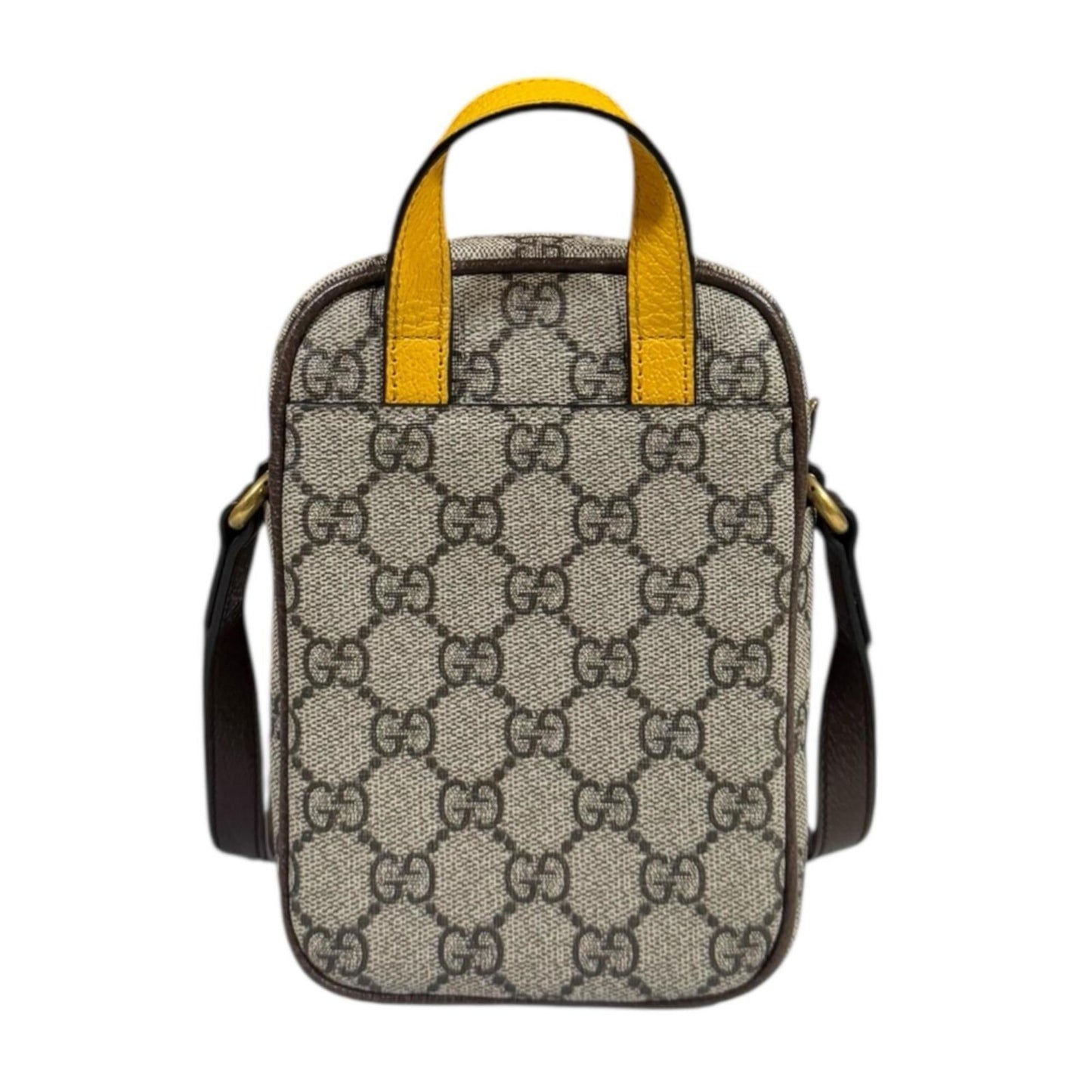 Gucci Beige Brown Yellow Gg Supreme Shoulder Bag