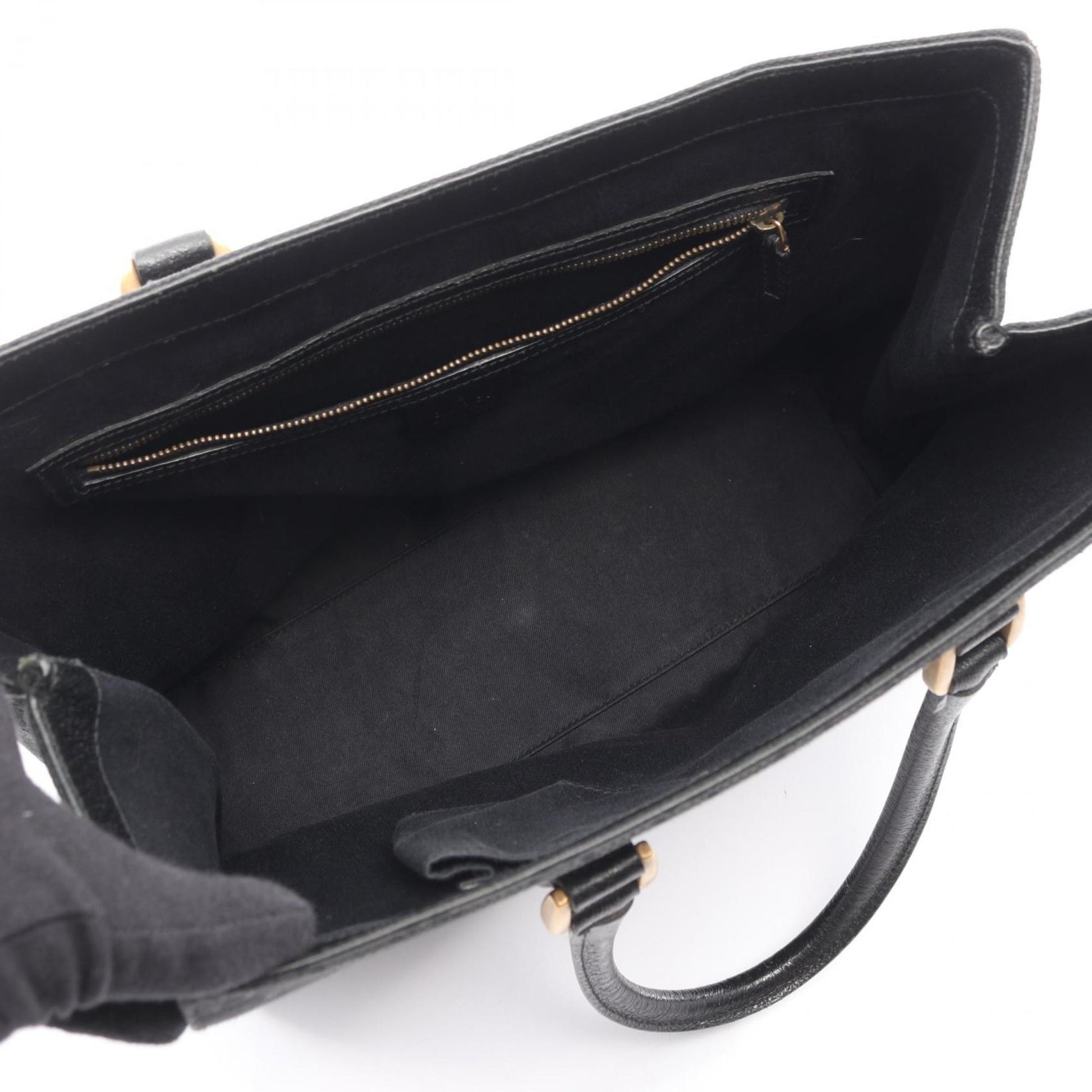 Gucci Black Canvas Leather Handbag
