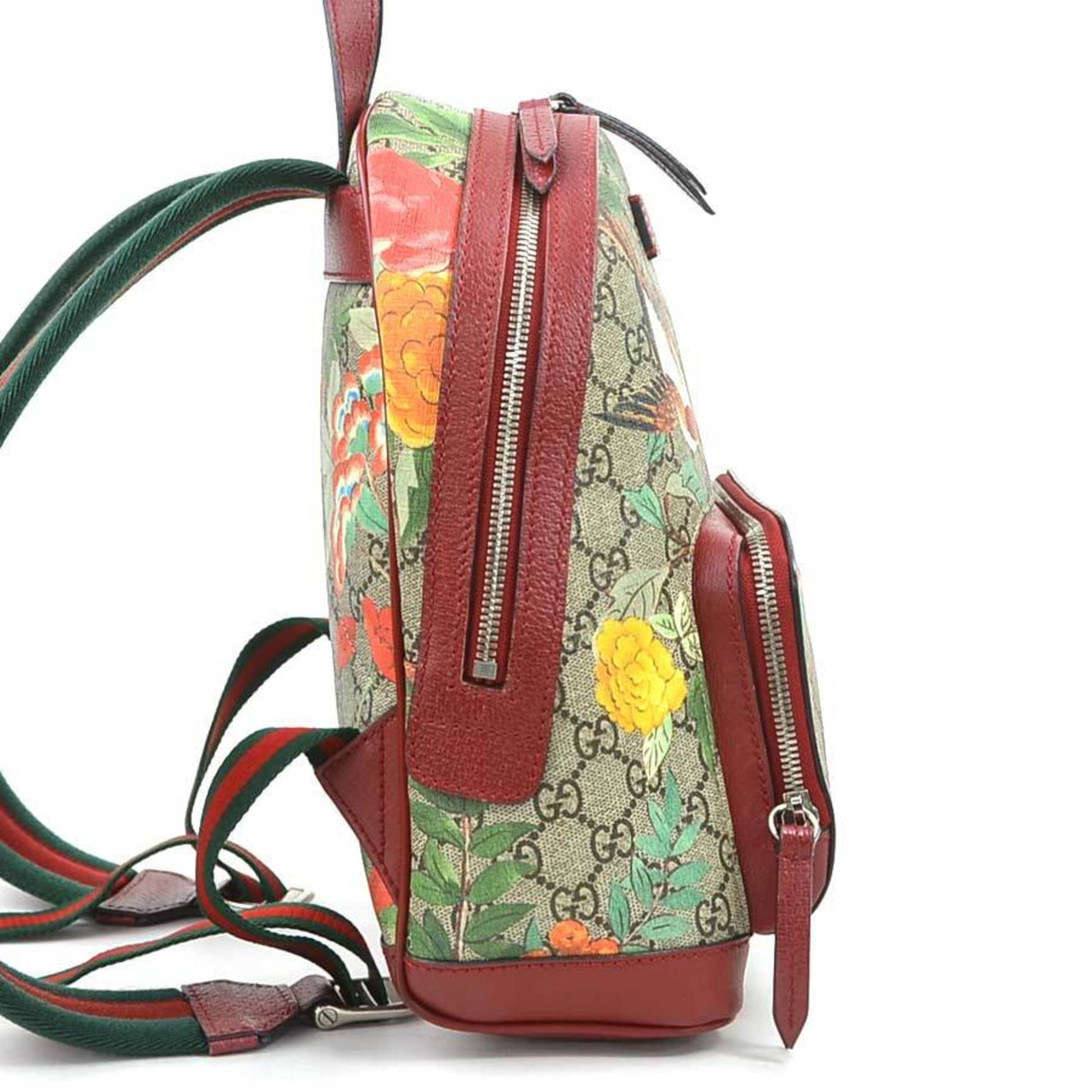 Gucci Beige Brown Multi-Color Gg Supreme Leather Backpack