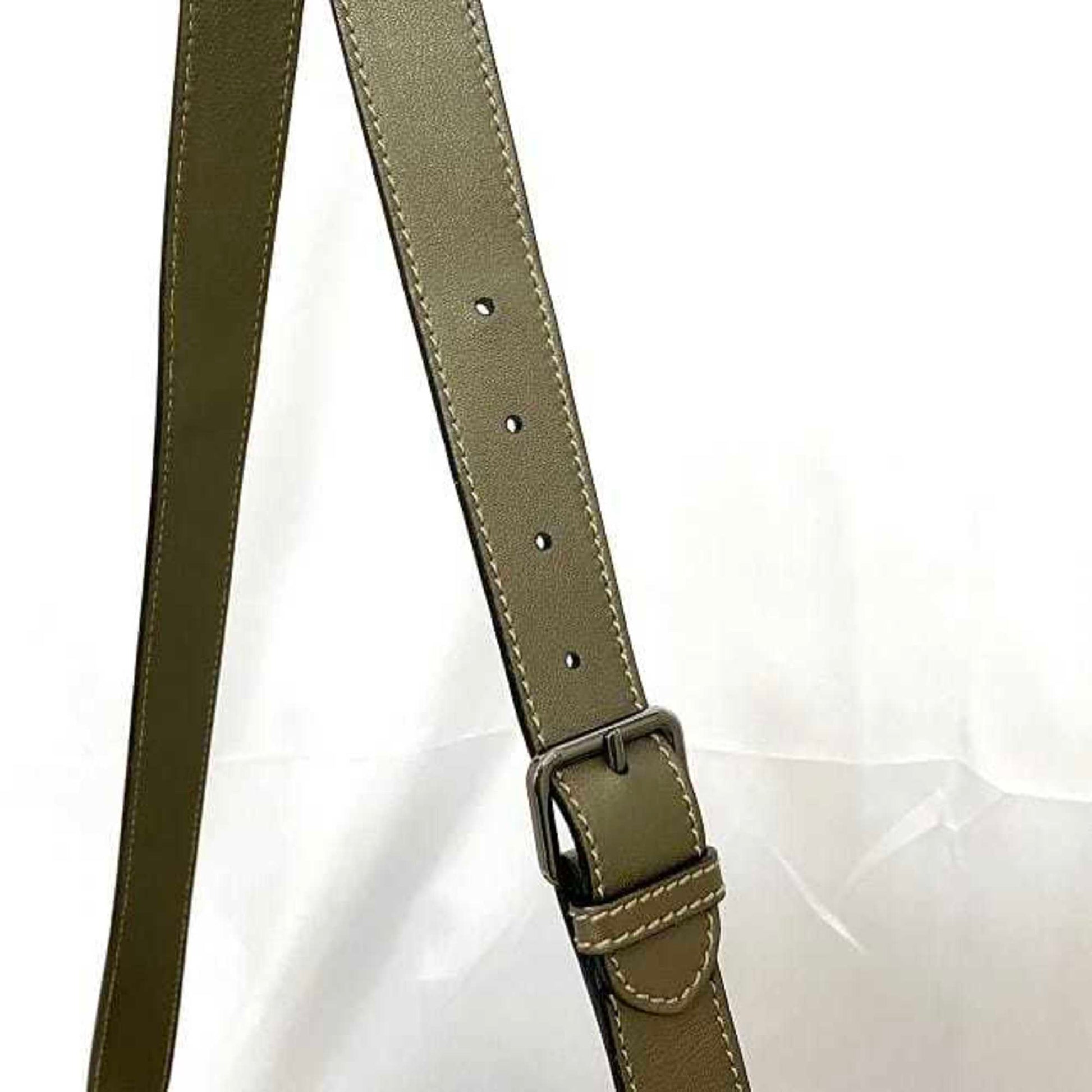 Gucci Green Khaki Coated Canvas Shoulder Bag