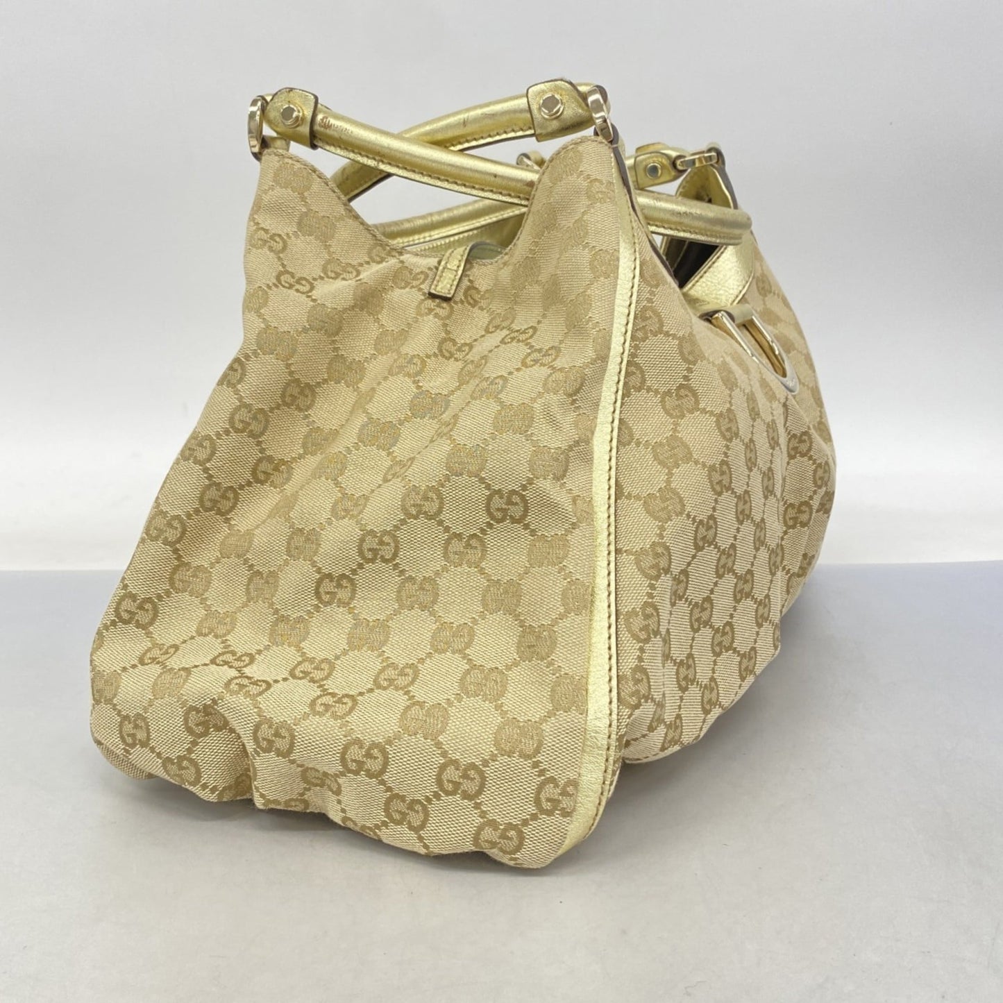 Gucci Beige Brown Canvas Handbag