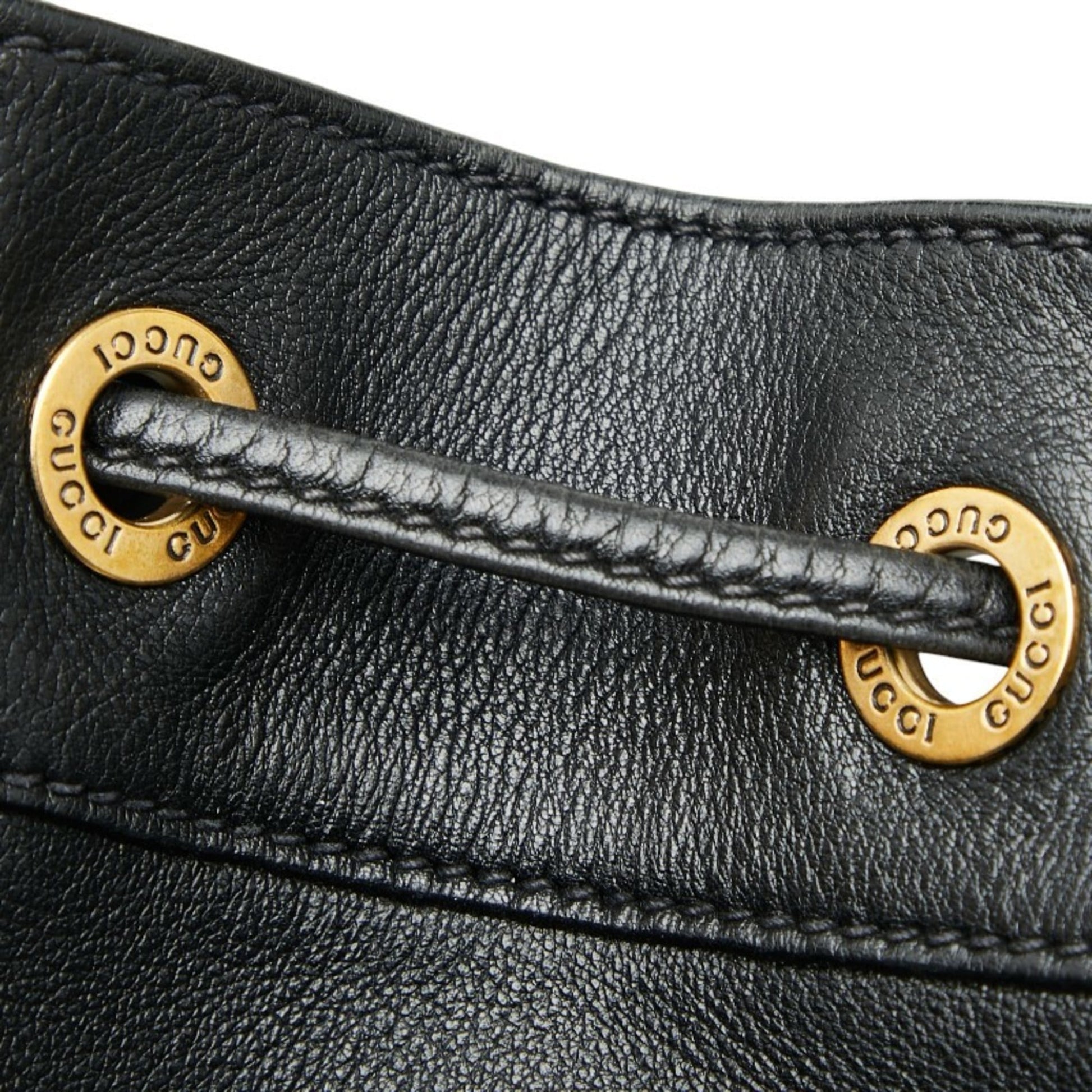 Gucci Black Leather Shoulder Bag Sling Bag