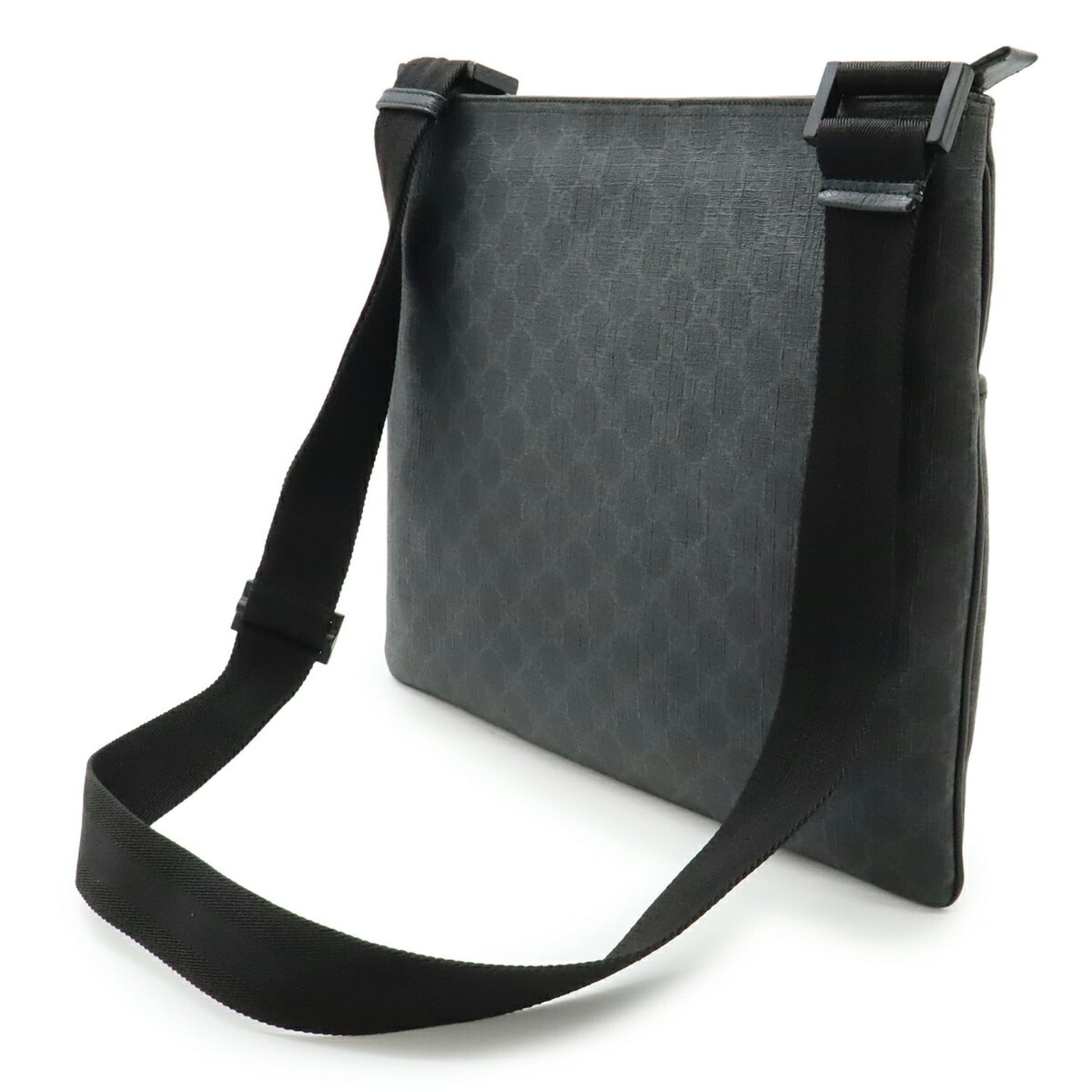 Gucci Gg Plus Black Gray Gg Supreme Leather Shoulder Bag