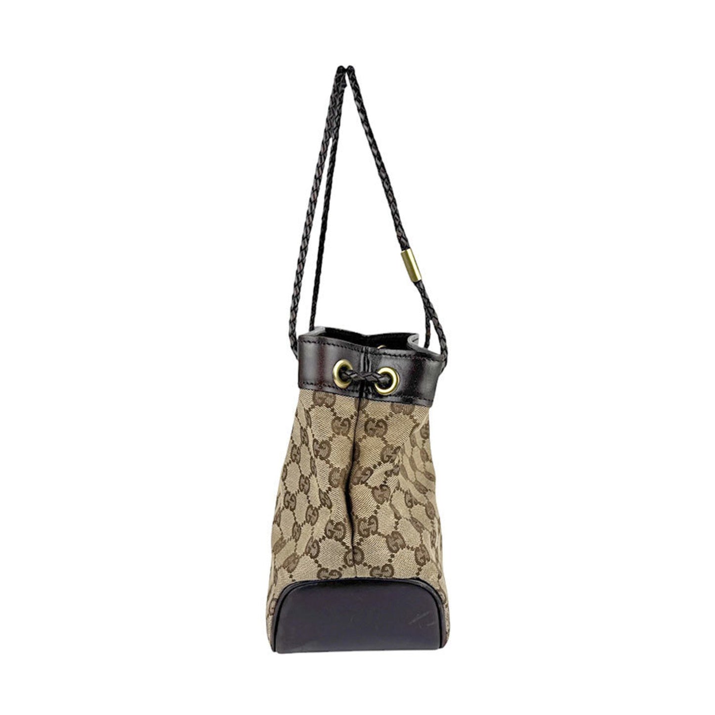 Gucci Gg Canvas Beige Brown Gg Canvas Leather Handbag