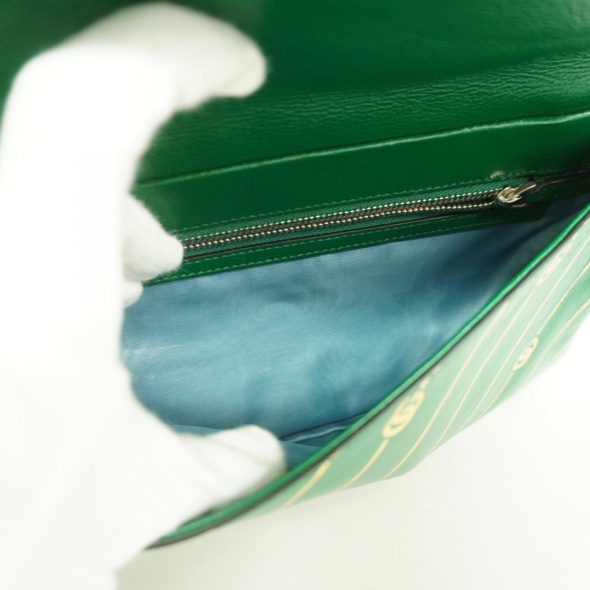 Gucci Black Green Leather Handbag