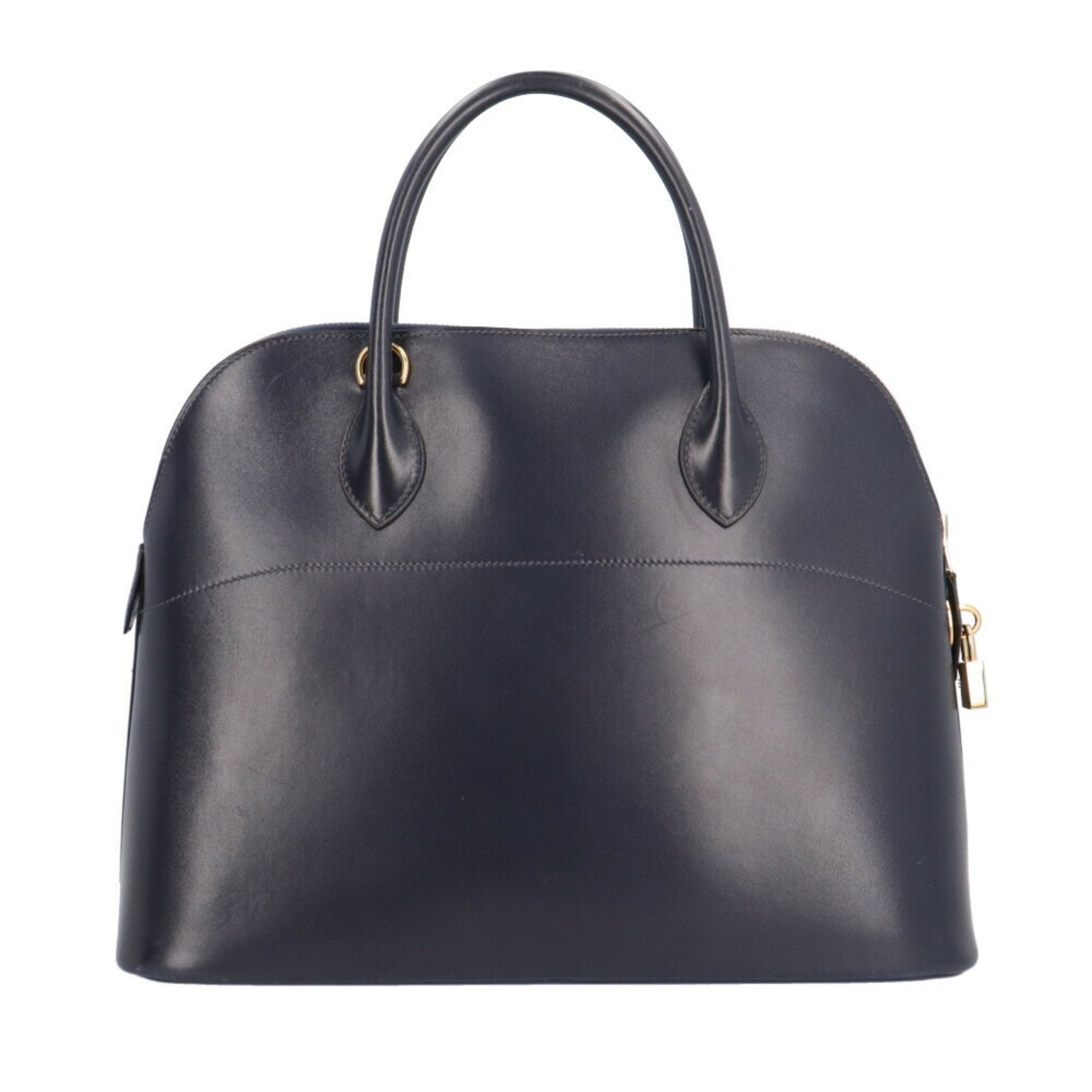 Hermes Bolide Navy Box Calf Shoulder Bag Leather