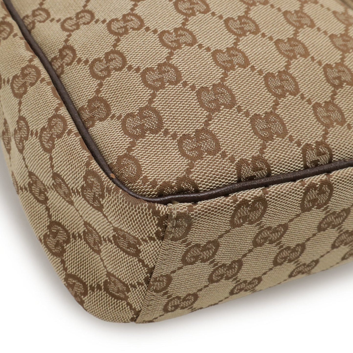 Gucci Beige Brown Dark Brown Khaki Gg Canvas Pochette Shoulder Bag