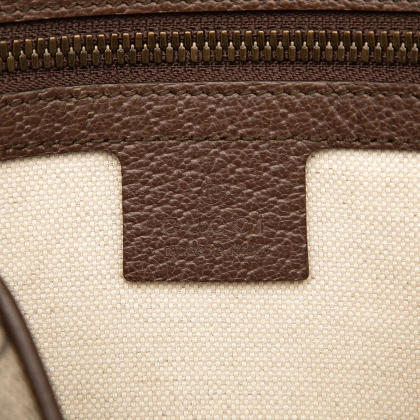 Gucci Beige Brown Pvc Leather Sling Bag