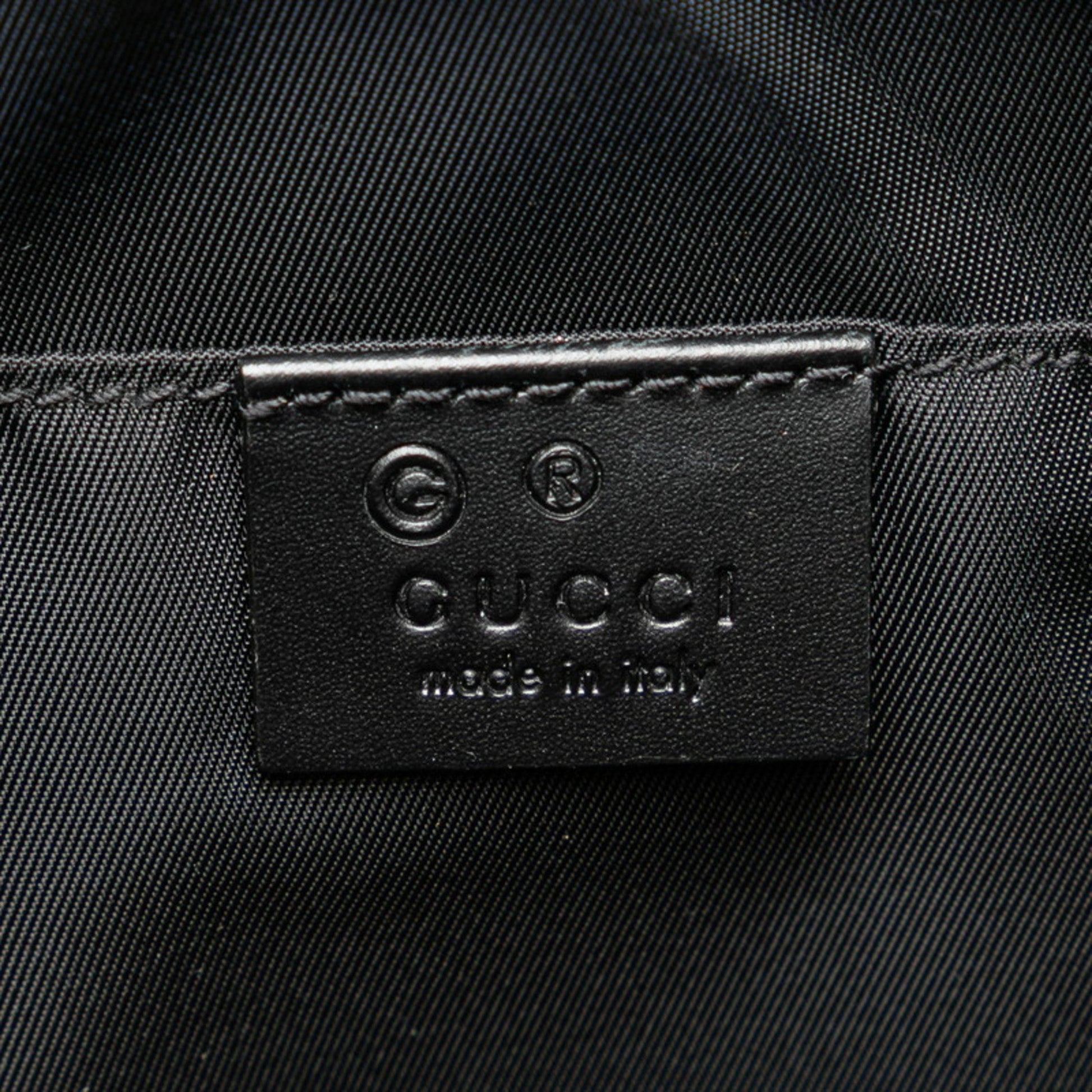 Gucci Sherry Line Black Nylon Leather Clutch Bag