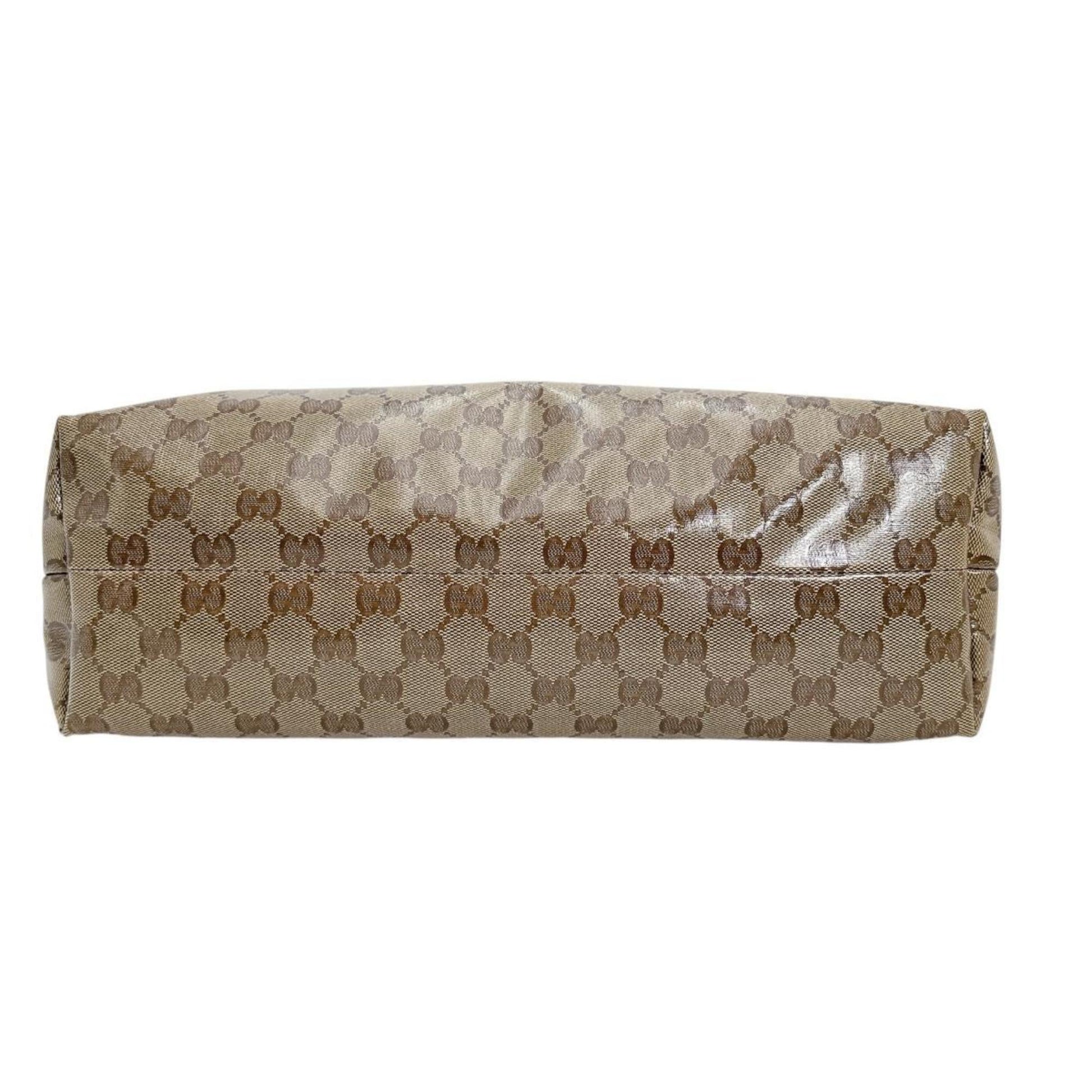 Gucci Brown Coated Canvas Pvc Shoulder Bag