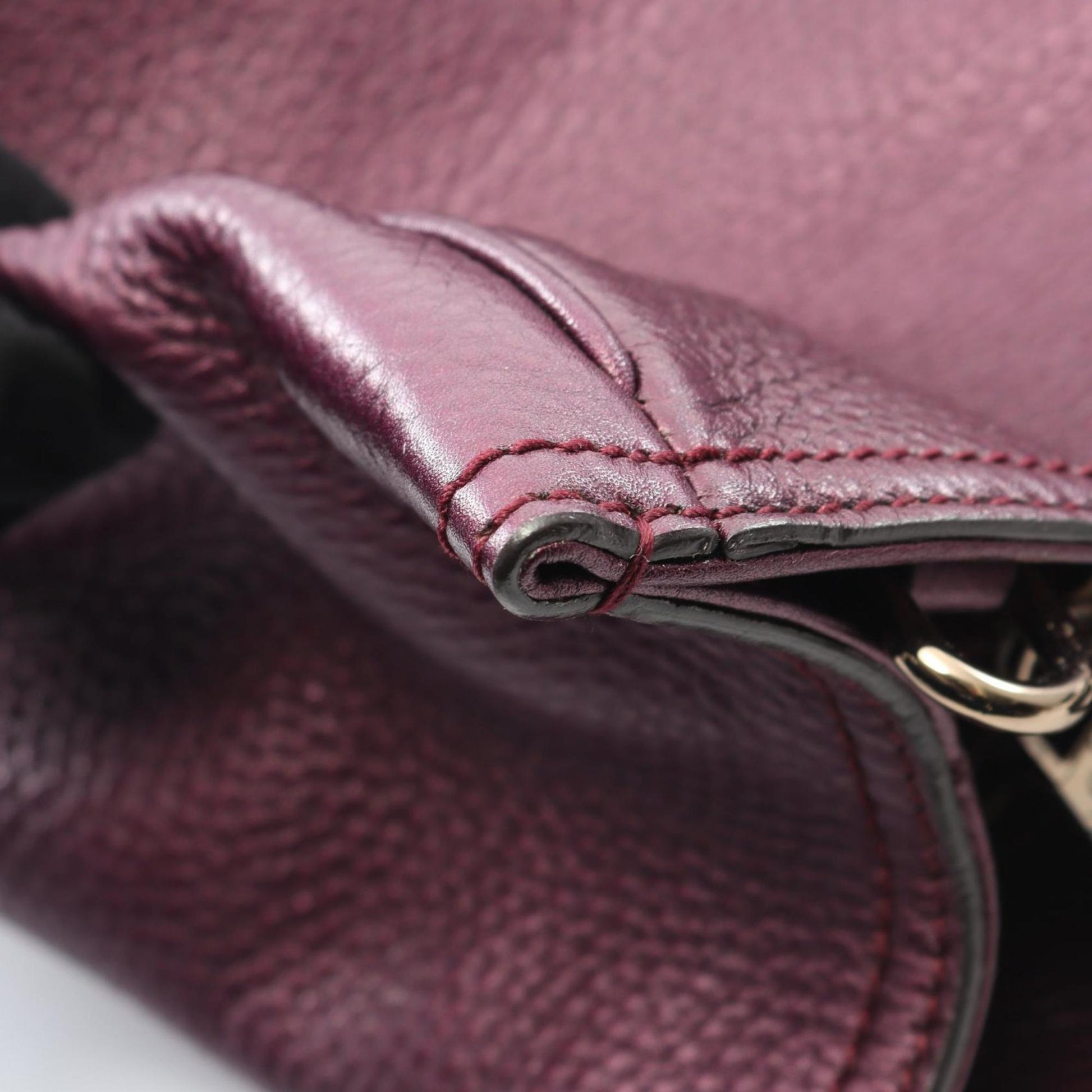 Gucci Purple Leather Tote Bag