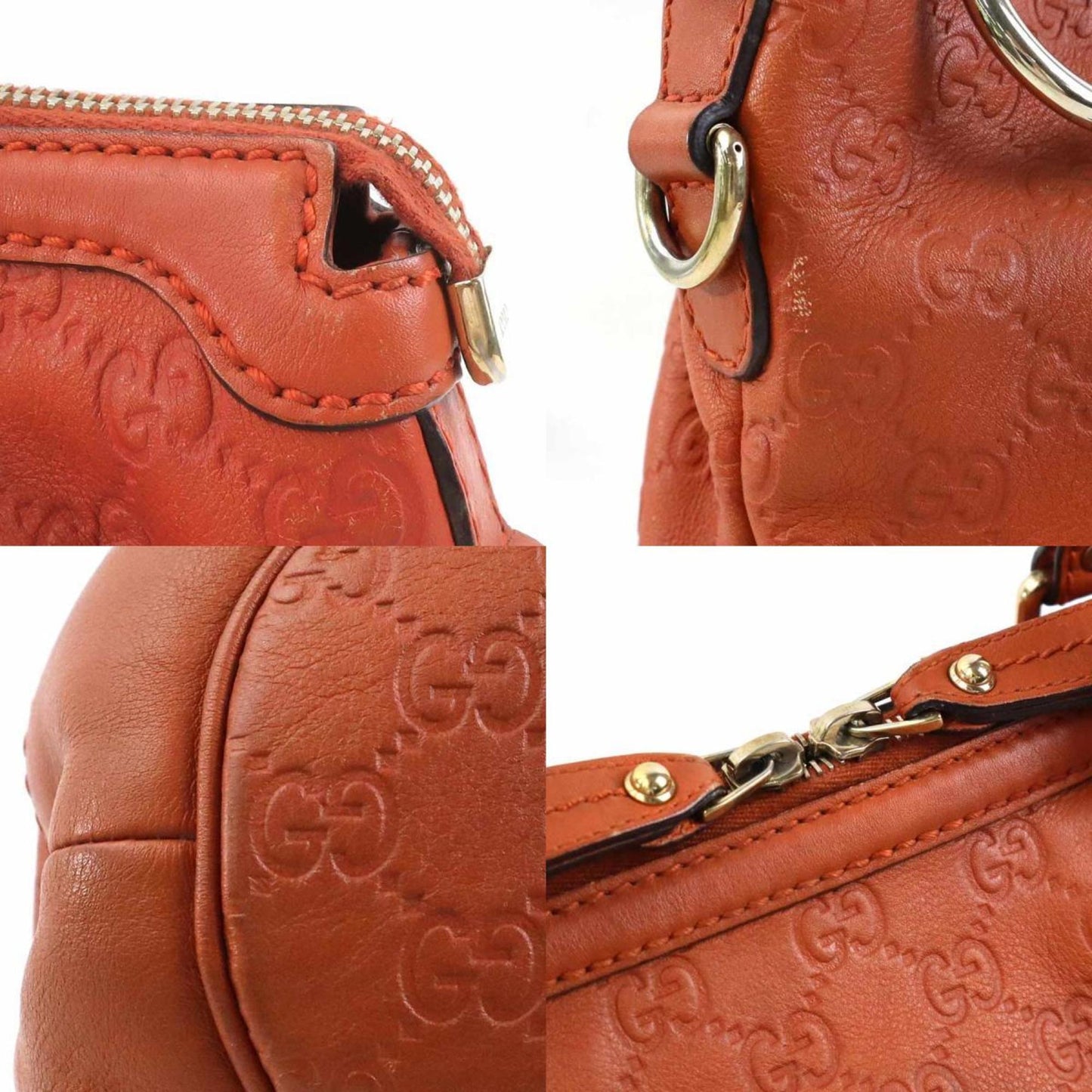 Gucci Sukey Orange Leather Handbag Shoulder Bag