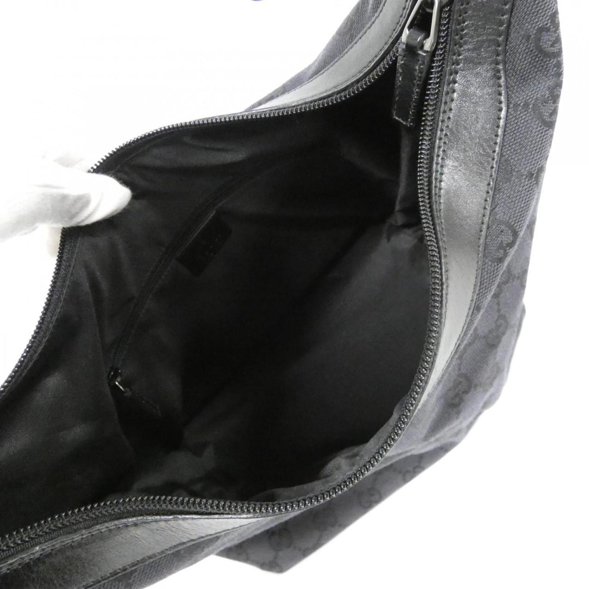 Gucci Black Gg Canvas Shoulder Bag