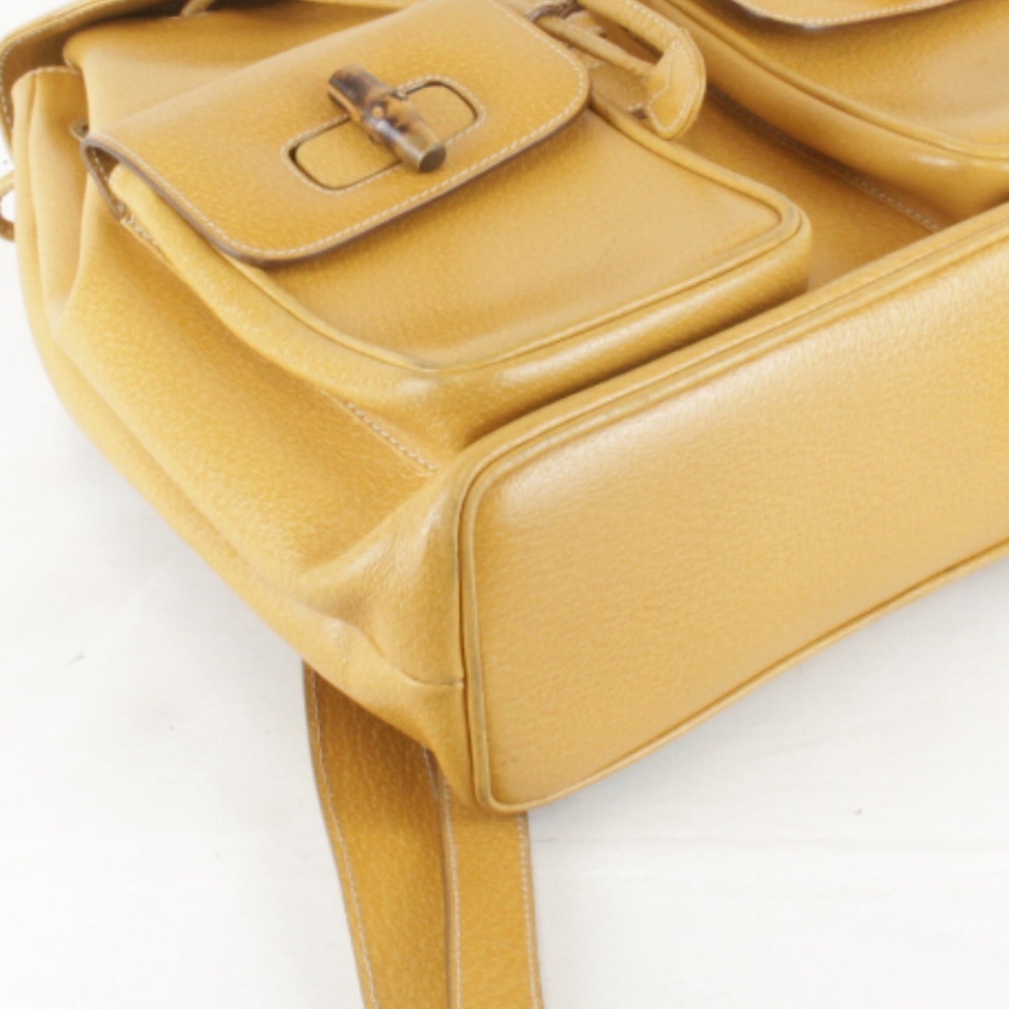 Gucci Black Leather Bamboo Backpack
