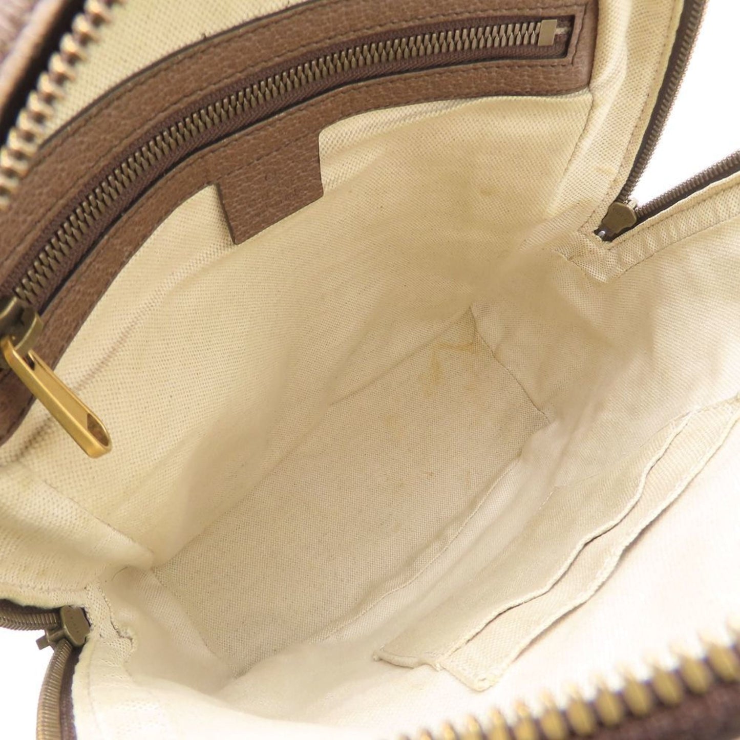 Gucci Beige Brown Gg Supreme Canvas Leather Backpack