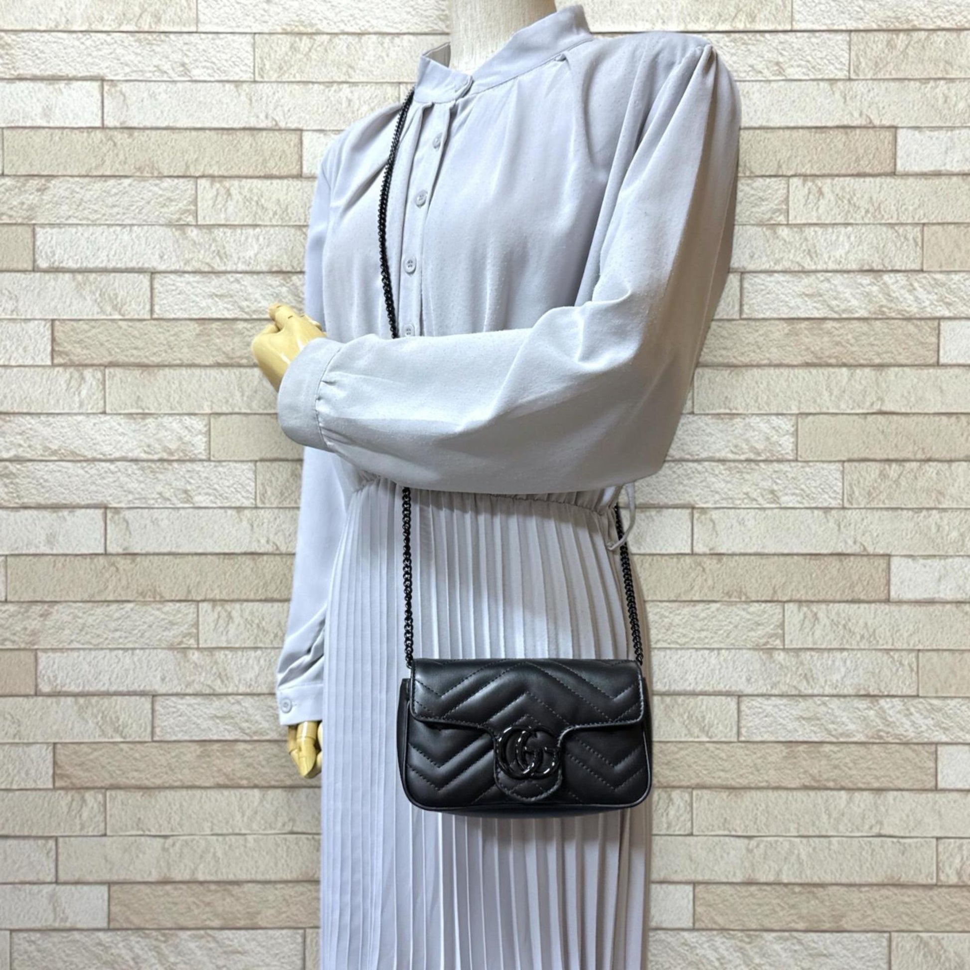 Gucci Gg Marmont Black Leather Shoulder Bag