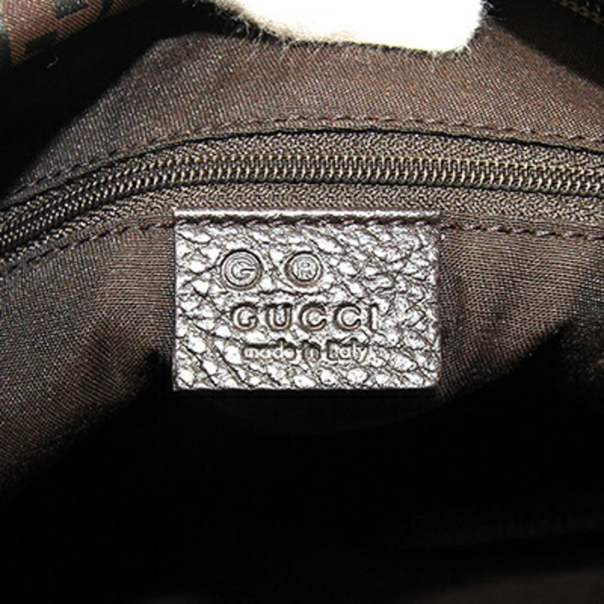 Gucci Dark Brown Nylon Leather Shoulder Bag