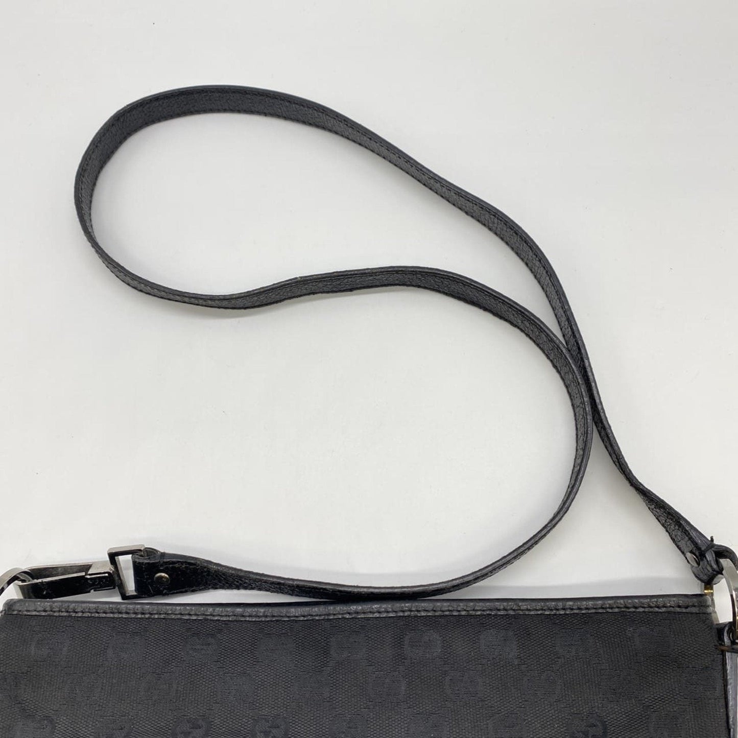 Gucci Black Gg Canvas Shoulder Bag