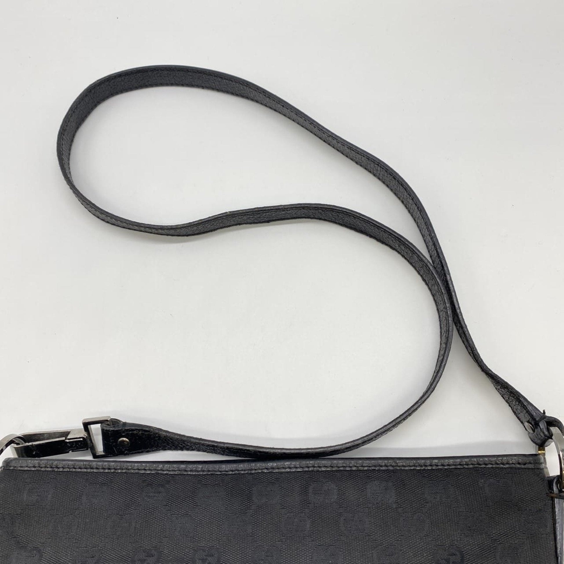 Gucci Black Gg Canvas Shoulder Bag