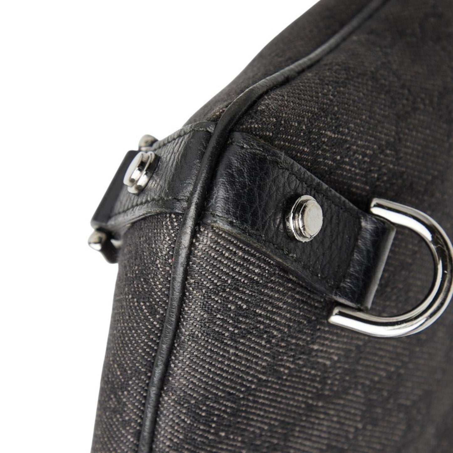 Gucci Black Canvas Leather Shoulder Bag
