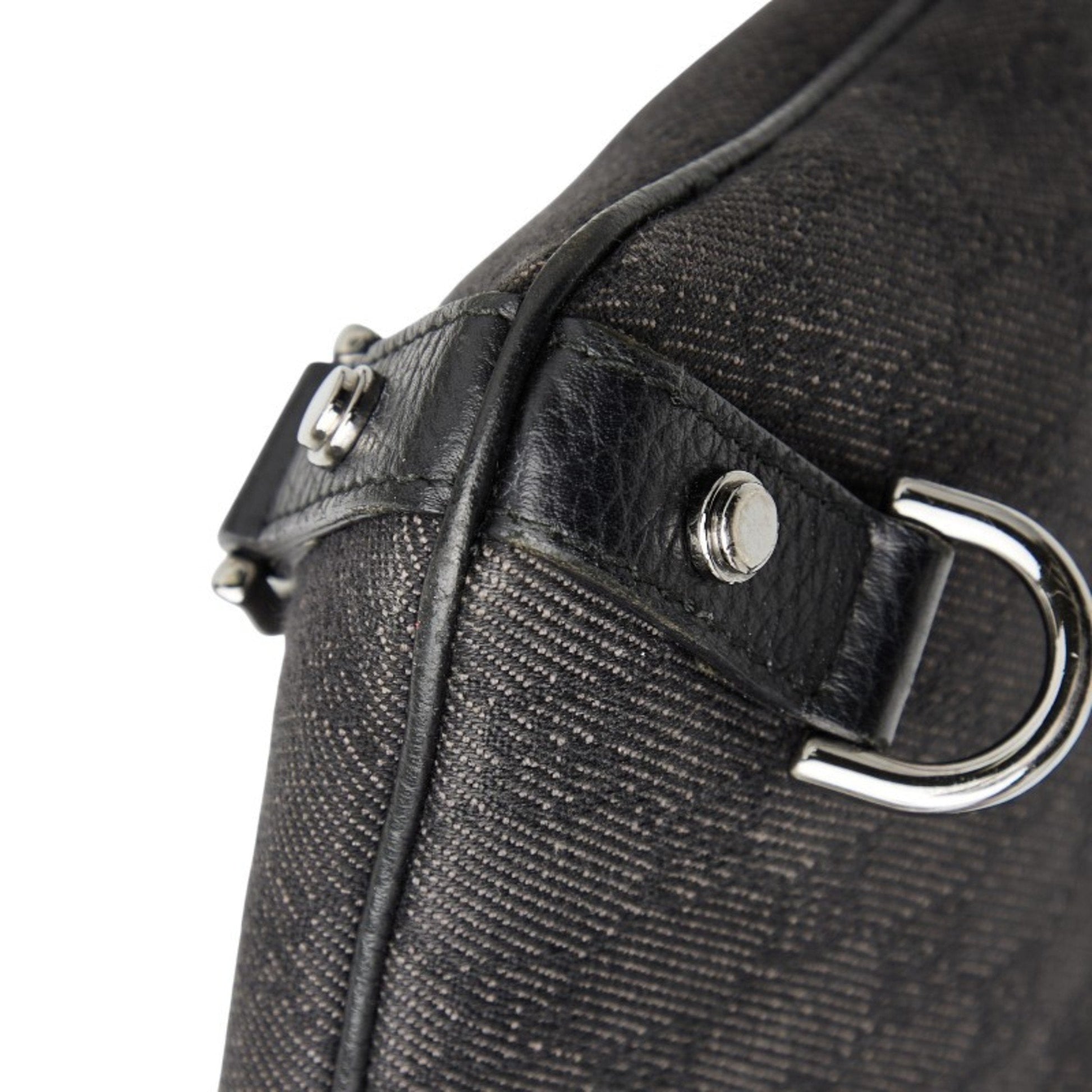 Gucci Black Canvas Leather Shoulder Bag