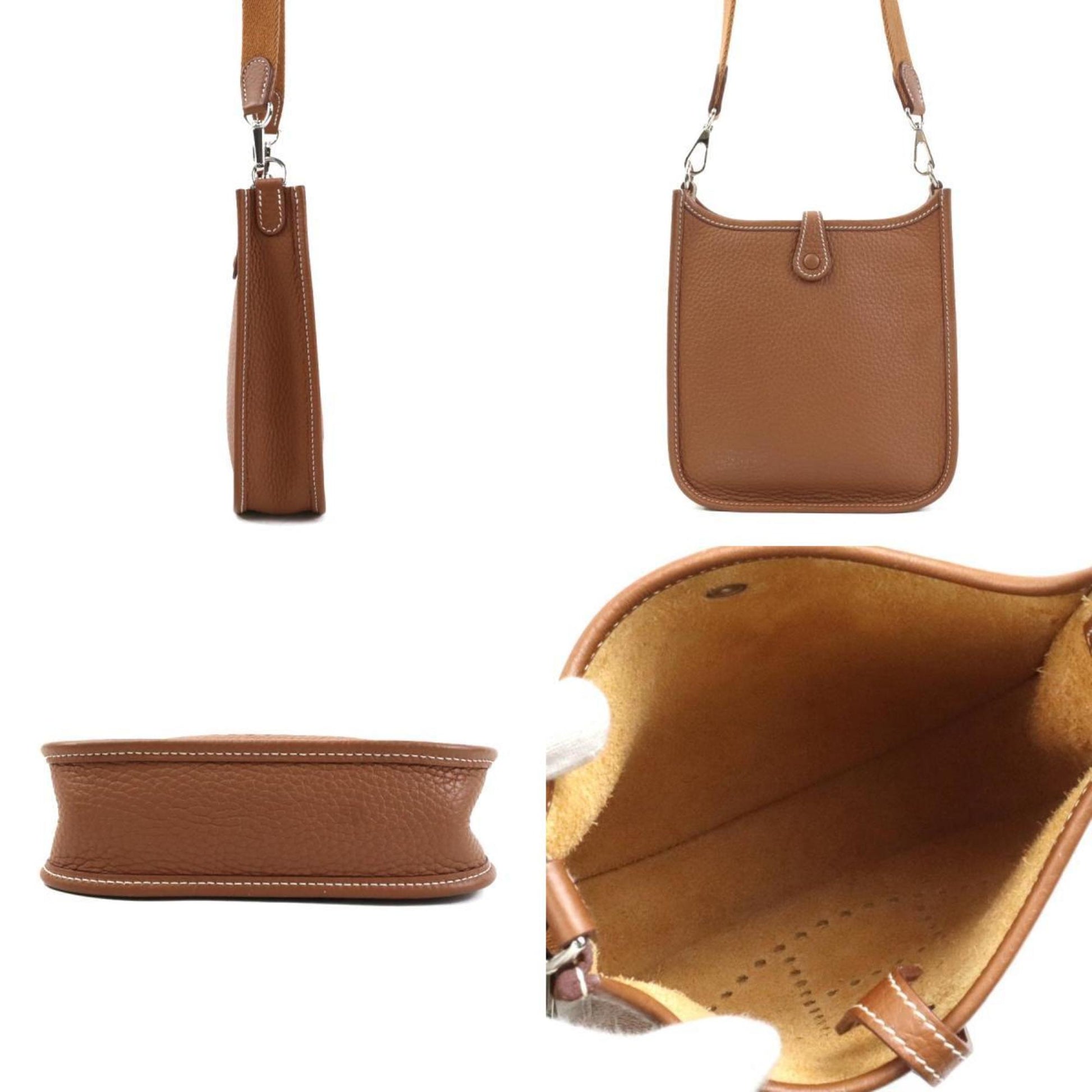 Hermes Taurillon Clemence Shoulder Bag Leather Gold Shoulder Bag 6