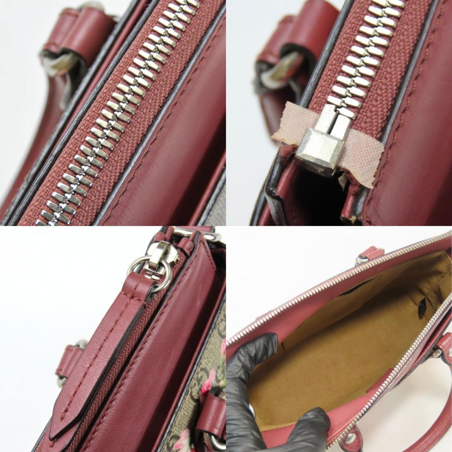 Gucci Gg Blooms Beige Pink Red Color Gg Supreme Handbag