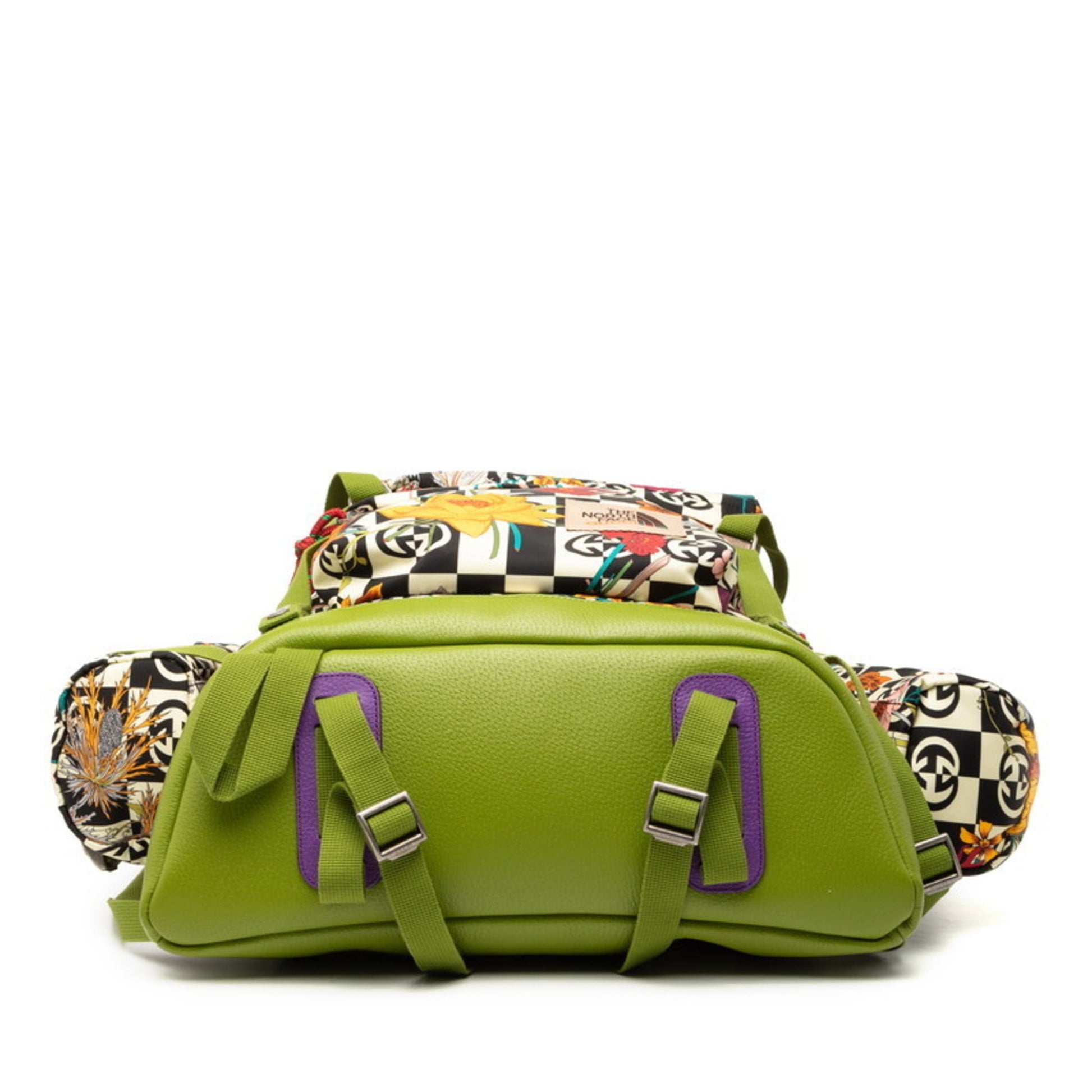 Gucci Green Multi-Color Nylon Leather Backpack