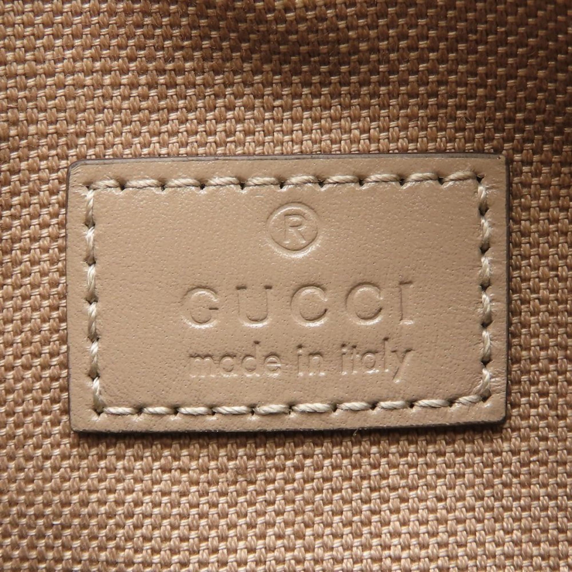 Gucci Gold Gg Canvas Leather Shoulder Bag
