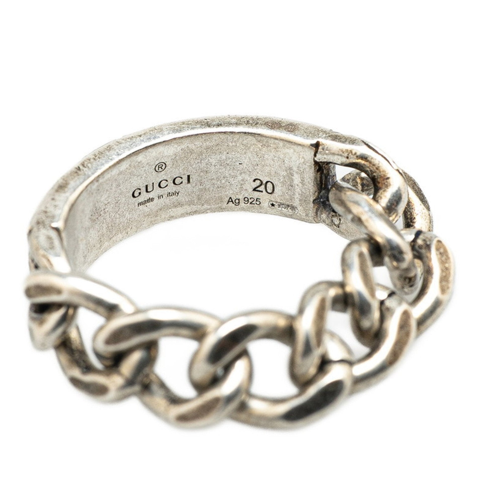 Gucci Silver Black Silver 925 Band Ring