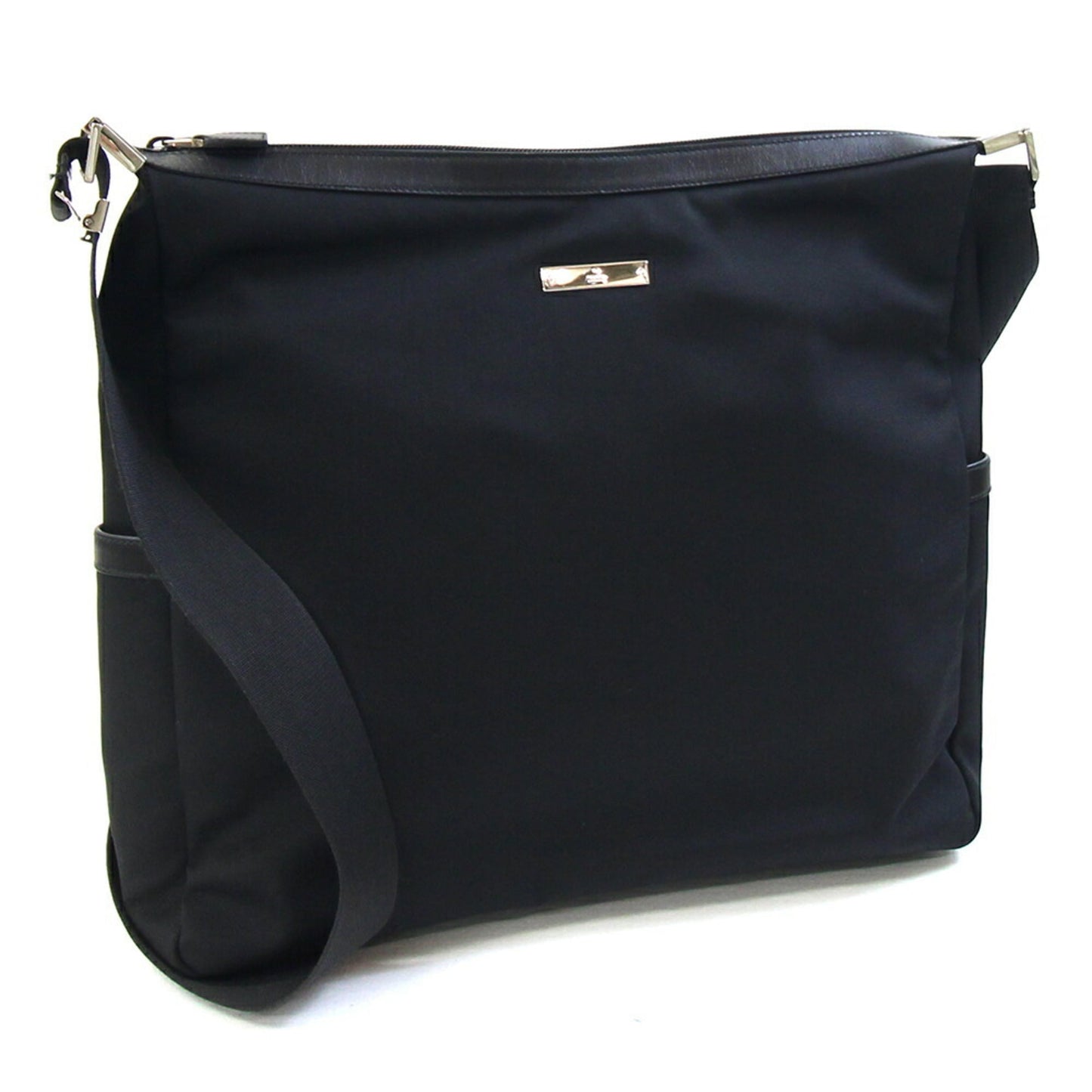 Gucci Black Nylon Canvas Leather Shoulder Bag