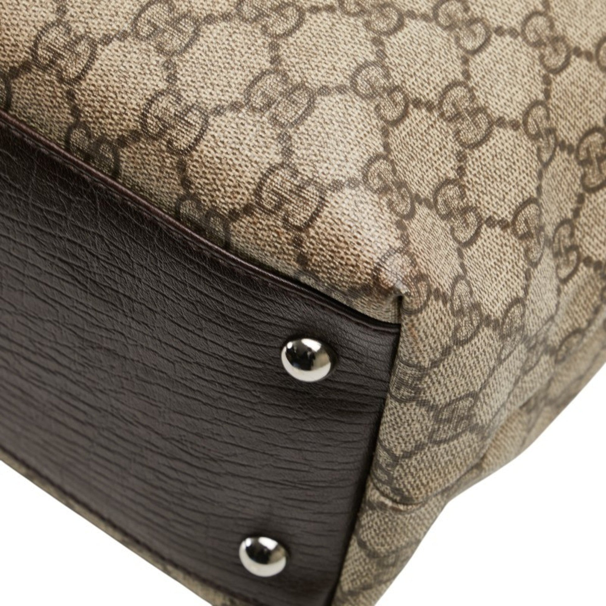 Gucci Beige Brown Pvc Leather Tote Bag