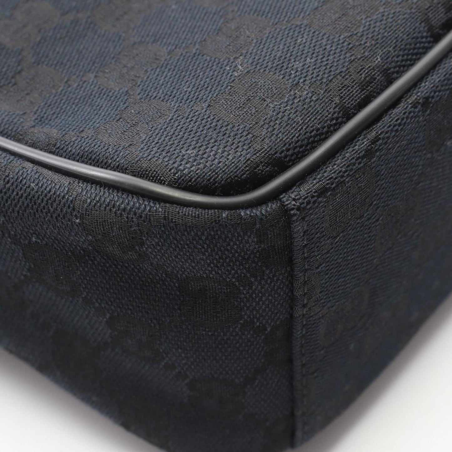 Gucci Black Canvas Leather Shoulder Bag