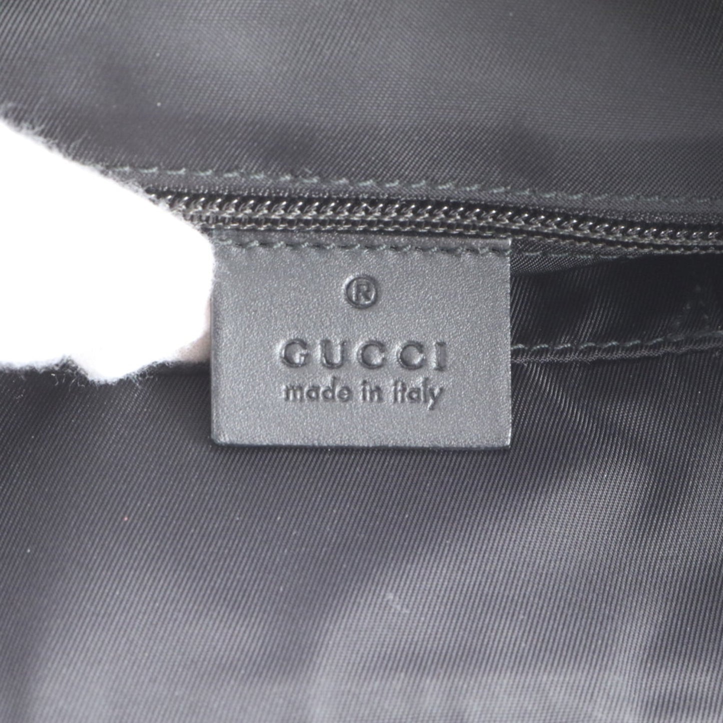 Gucci Black Brown Leather Coated Canvas Shoulder Bag