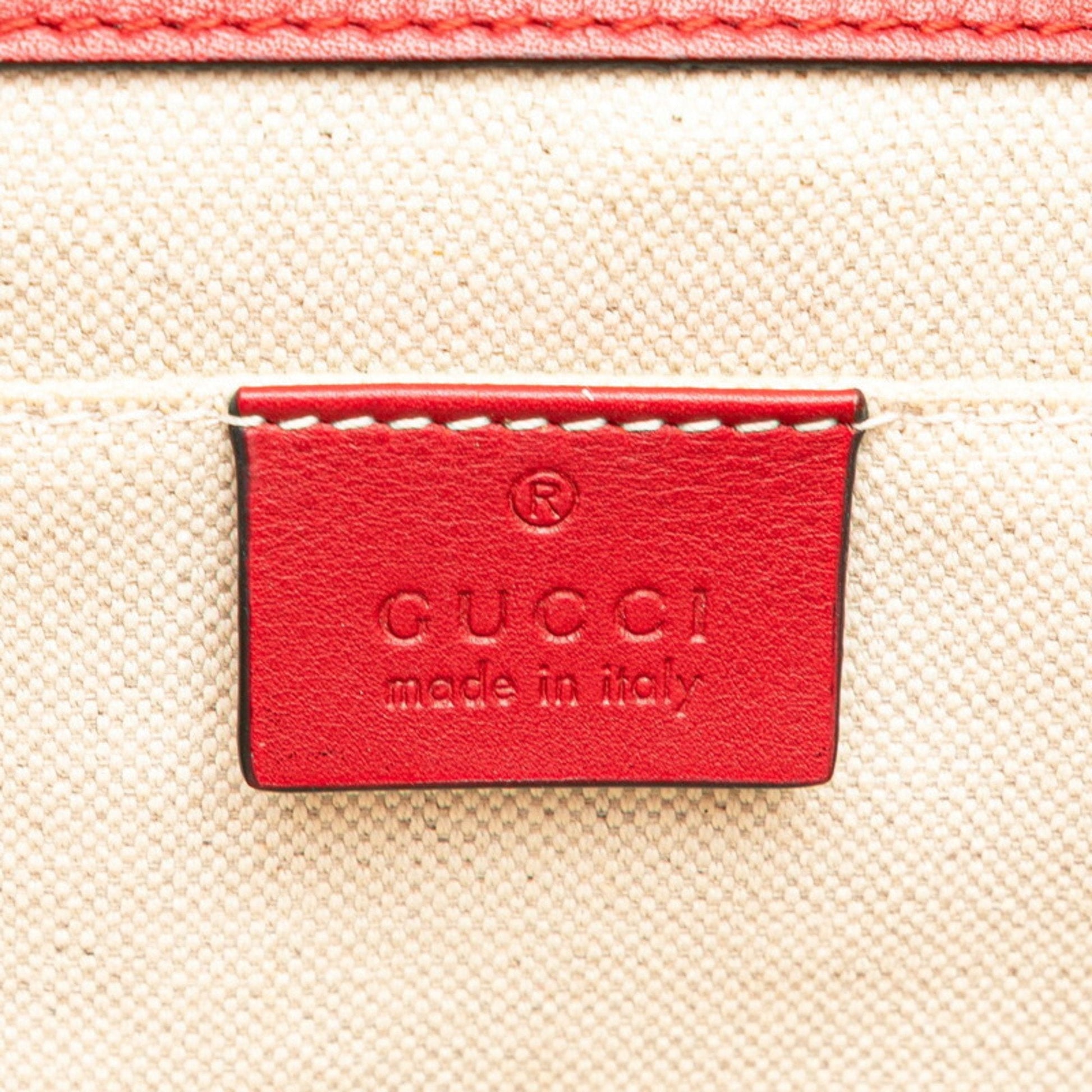 Gucci Red Color Leather Handbag Shoulder Bag