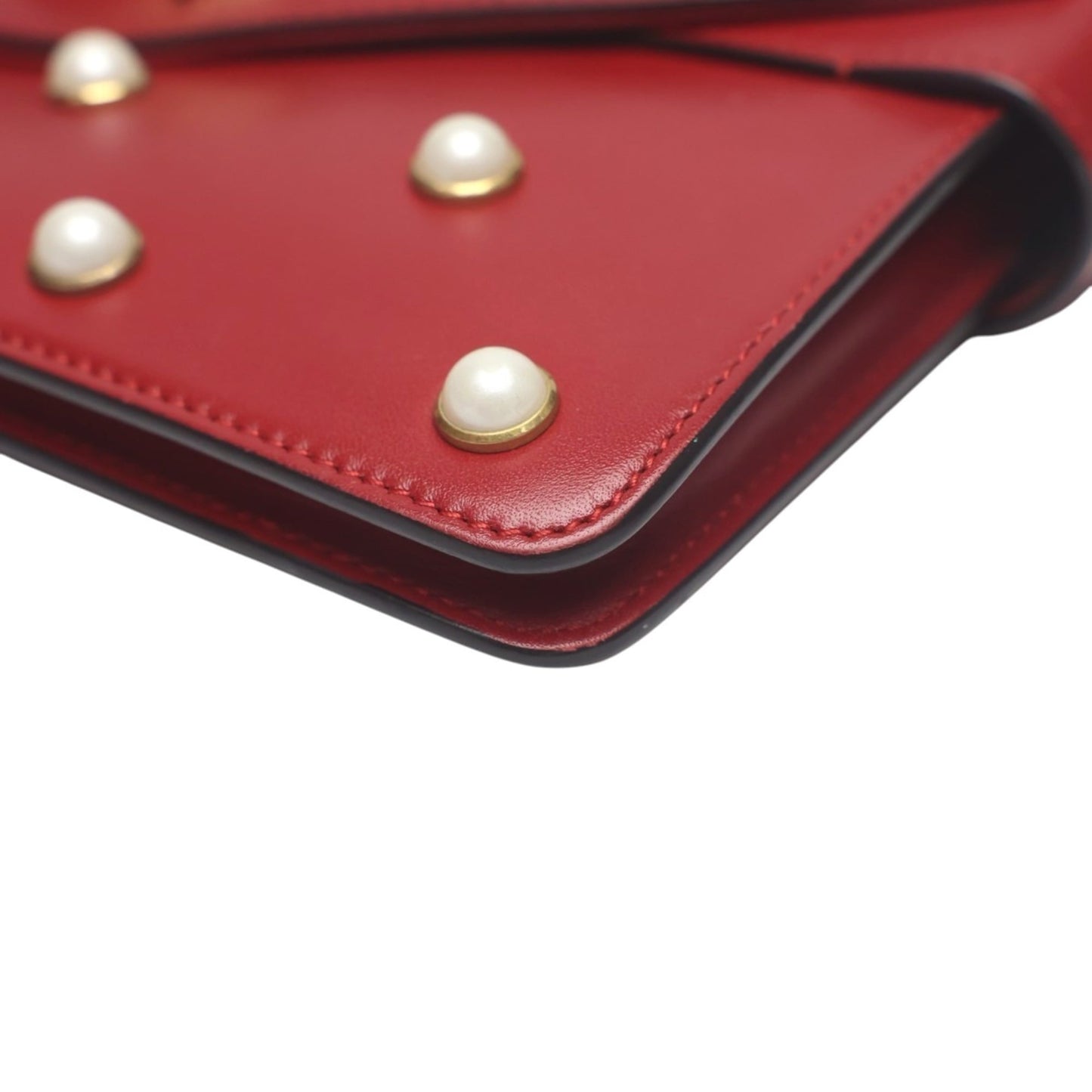 Gucci Red Color Leather Handbag Shoulder Bag