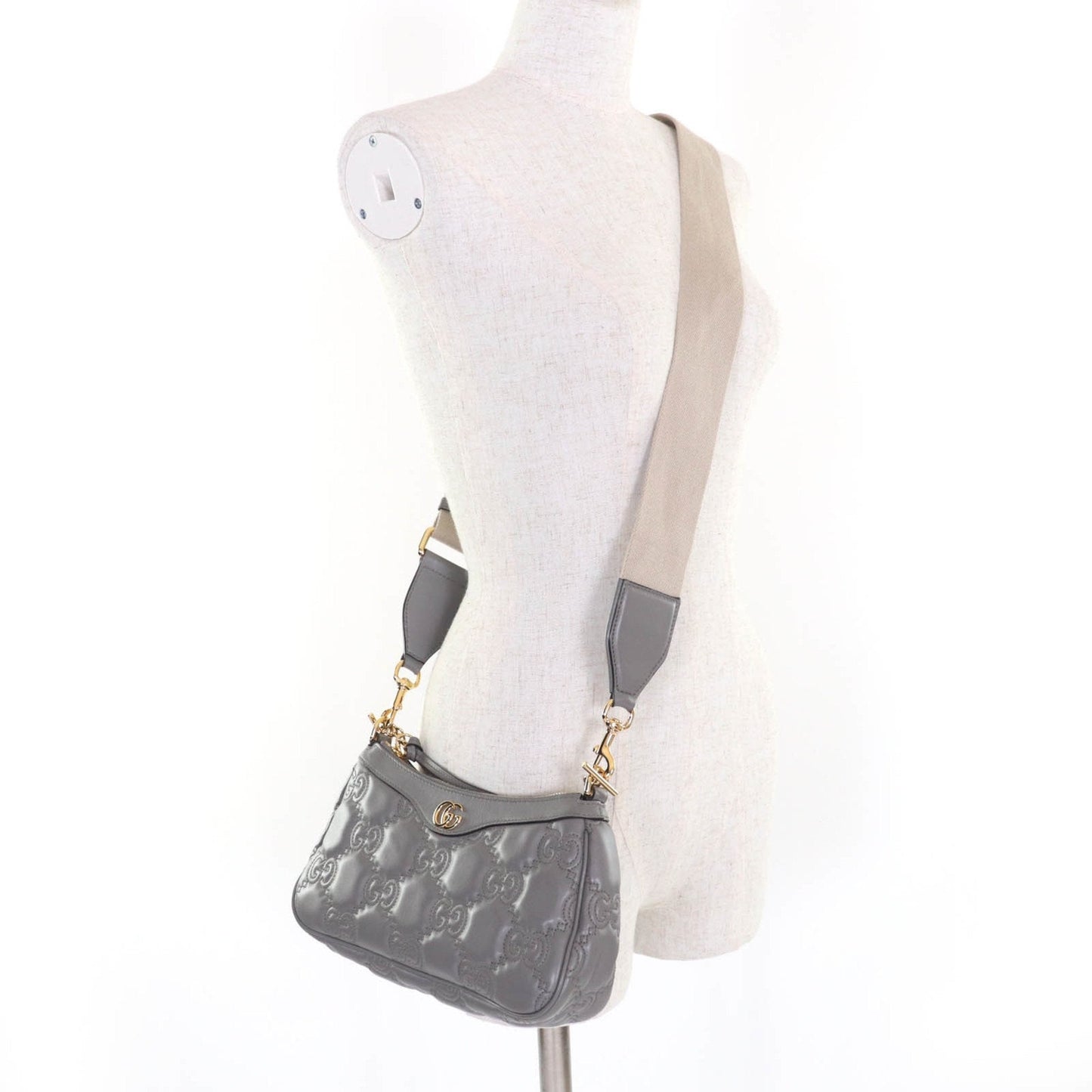Gucci Gray Leather Handbag Shoulder Bag