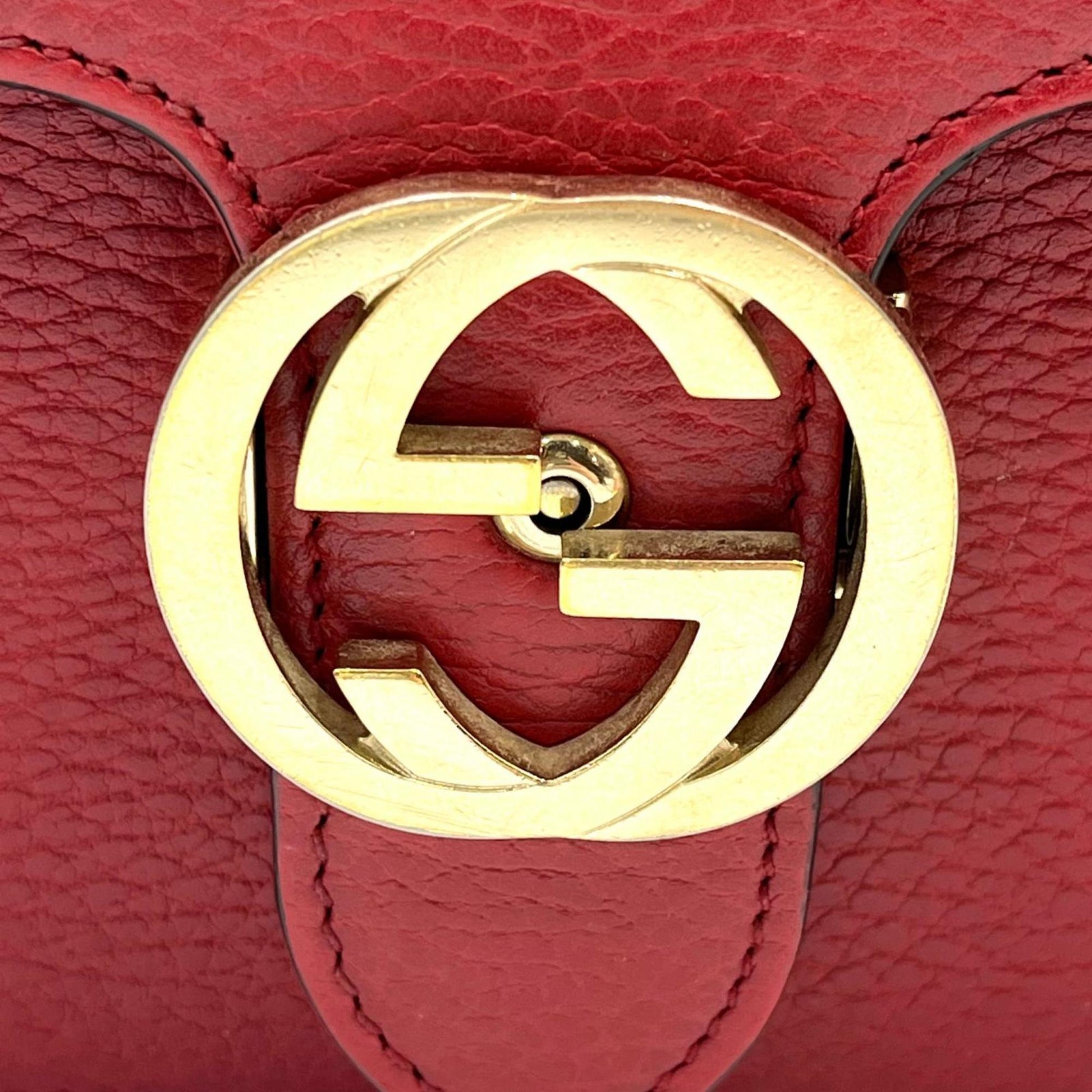 Gucci Red Color Leather Shoulder Bag