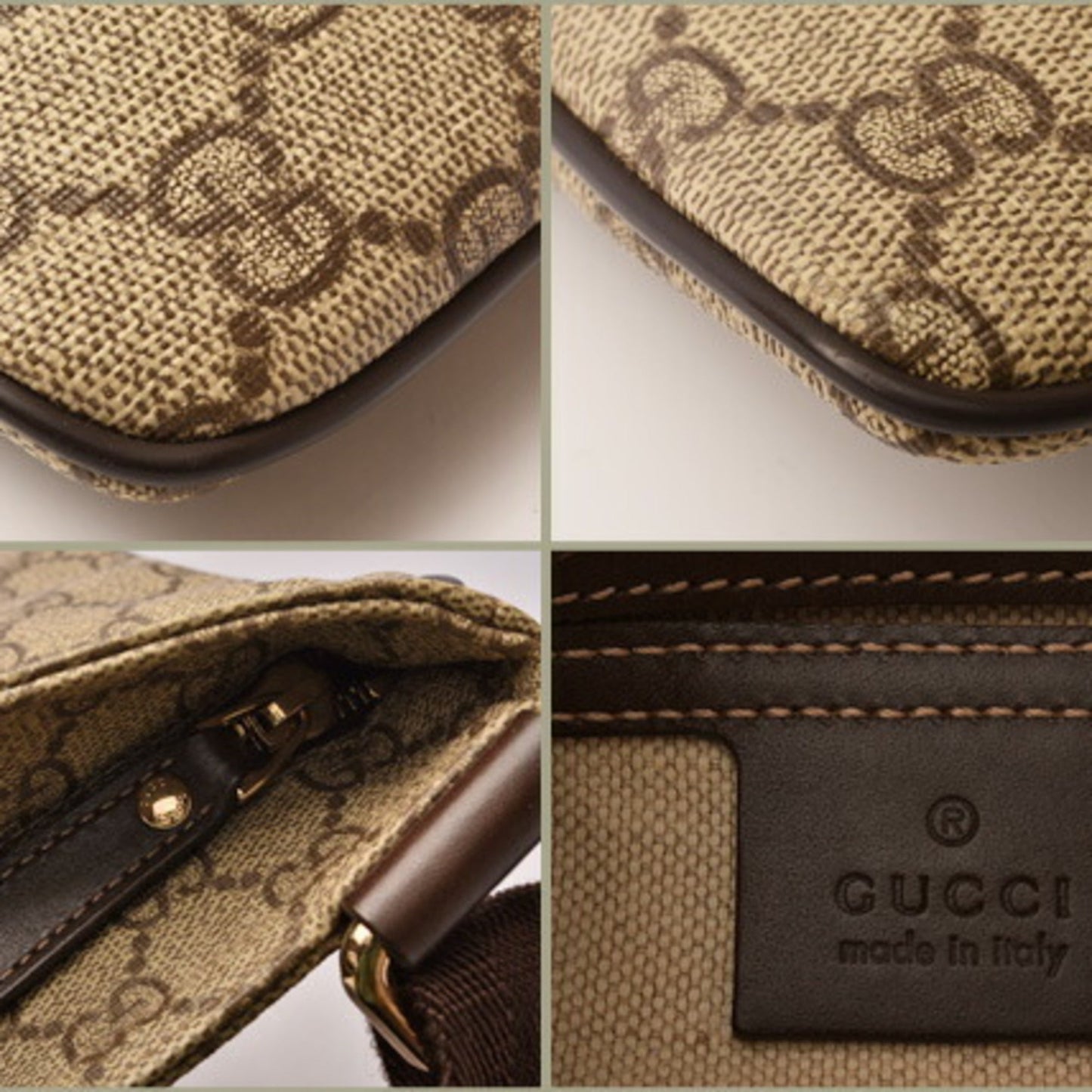 Gucci Beige Brown Gg Supreme Coated Canvas Messenger Bag Shoulder Bag