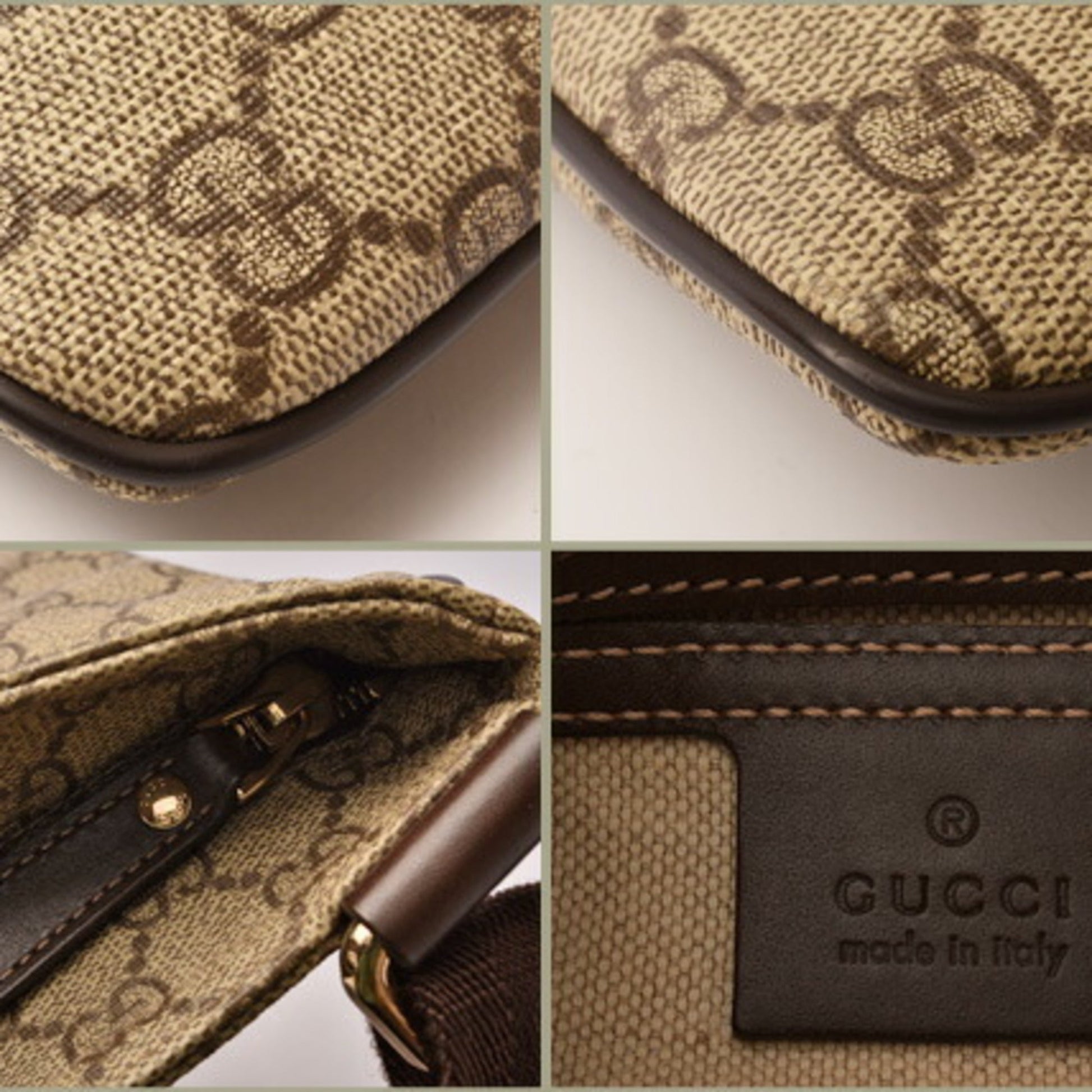 Gucci Beige Brown Gg Supreme Coated Canvas Messenger Bag Shoulder Bag