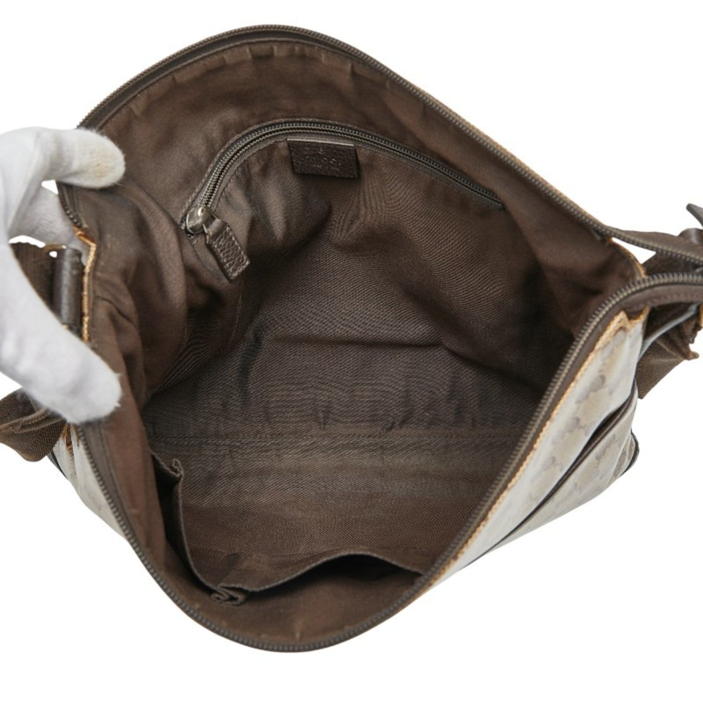 Gucci Beige Brown Pvc Leather Shoulder Bag