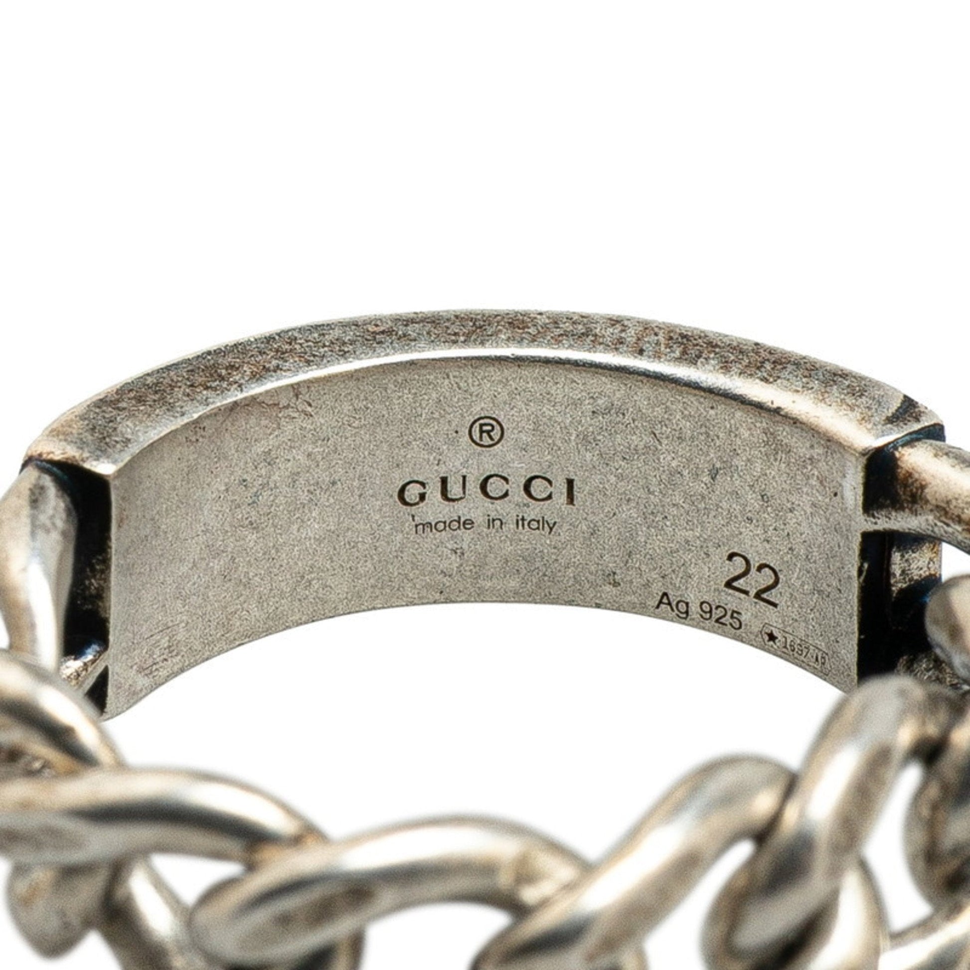 Gucci Turquoise Enamel Silver 925 Band Ring