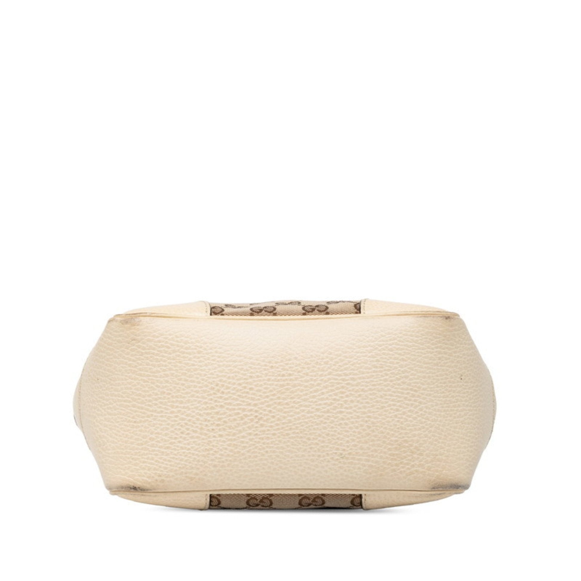 Gucci Beige Ivory Canvas Leather Handbag Shoulder Bag