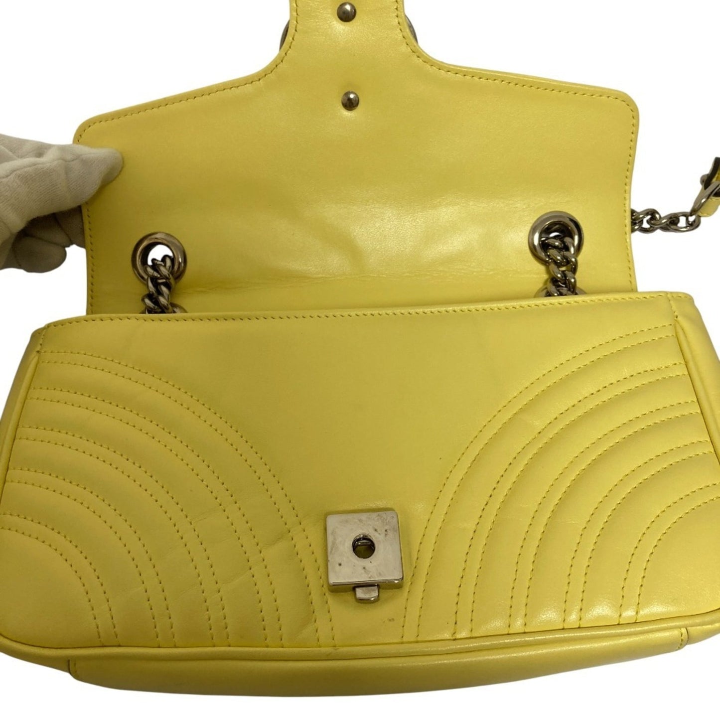 Gucci Yellow Quilting Leather Shoulder Bag