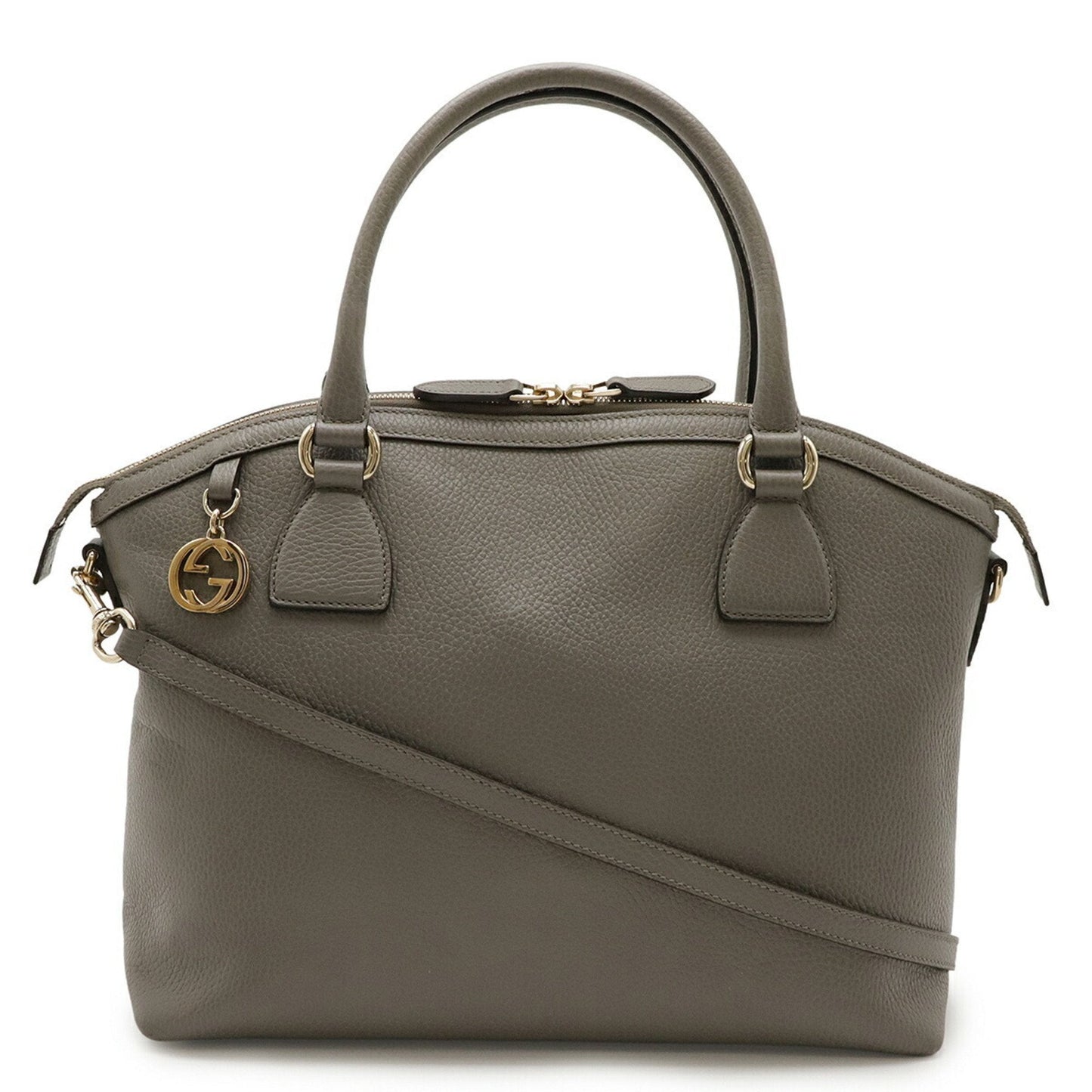 Gucci Gray Leather Handbag Shoulder Bag