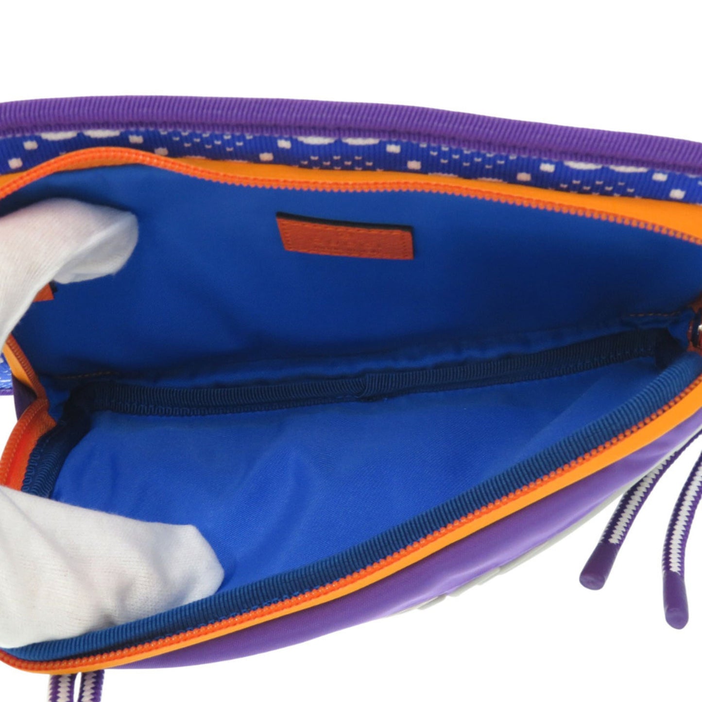 Gucci Blue Orange Purple Nylon Rubber Fanny Pack