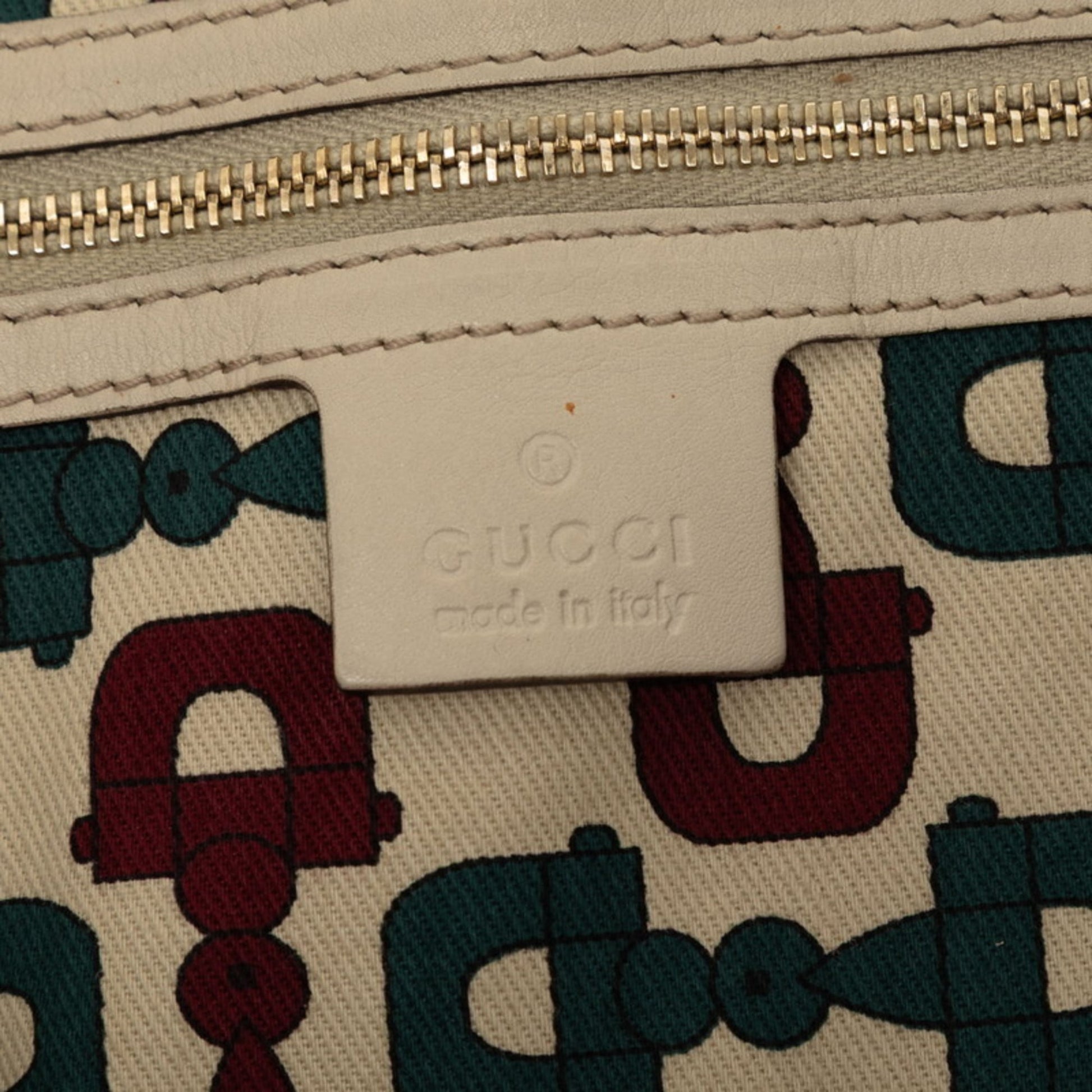 Gucci Beige Ivory Straw Leather Handbag Tote Bag